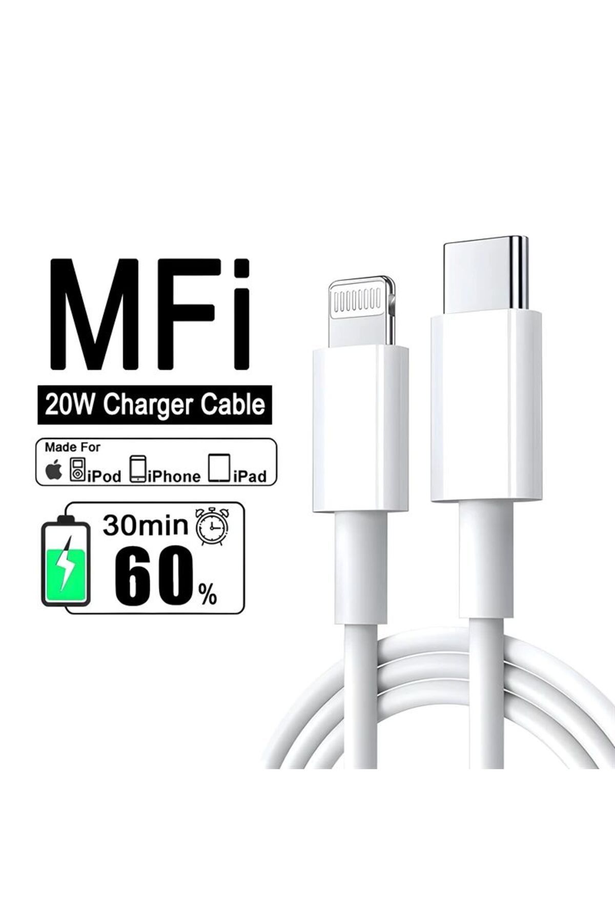 TekaGene MFi Sertifikalı USB-C - Lightning Hızlı Şarj ve Veri Kablosu (1.8M)