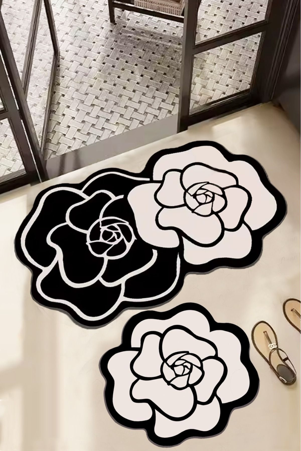 Chilai Home Bungari Rose 2li Banyo Paspası Seti, Kaydırmaz Tabanlı djtbanyo