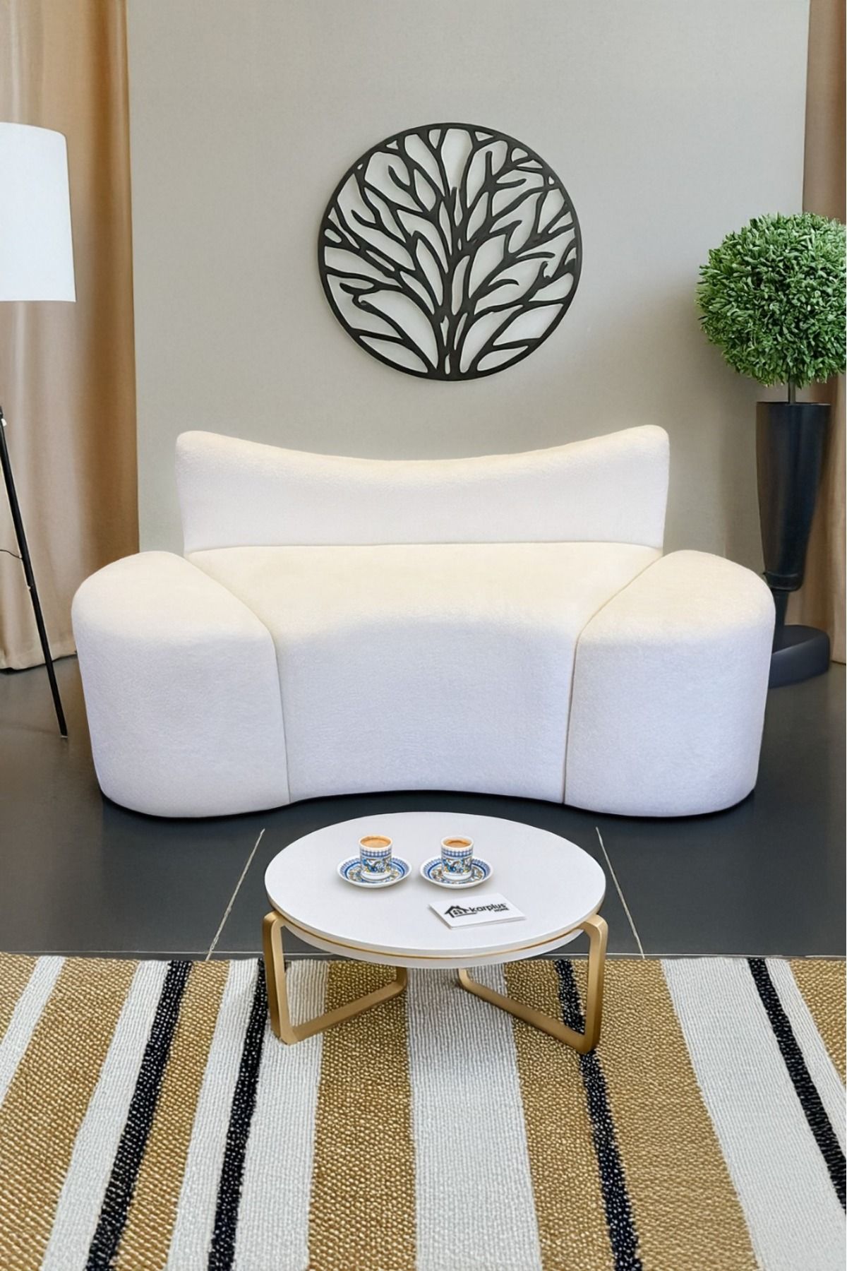 YAPKAR Çay Seti Tek Koltuk - Parçalı Puflu Ofis Balkon Cafe Bahçe Salon Mobilyası