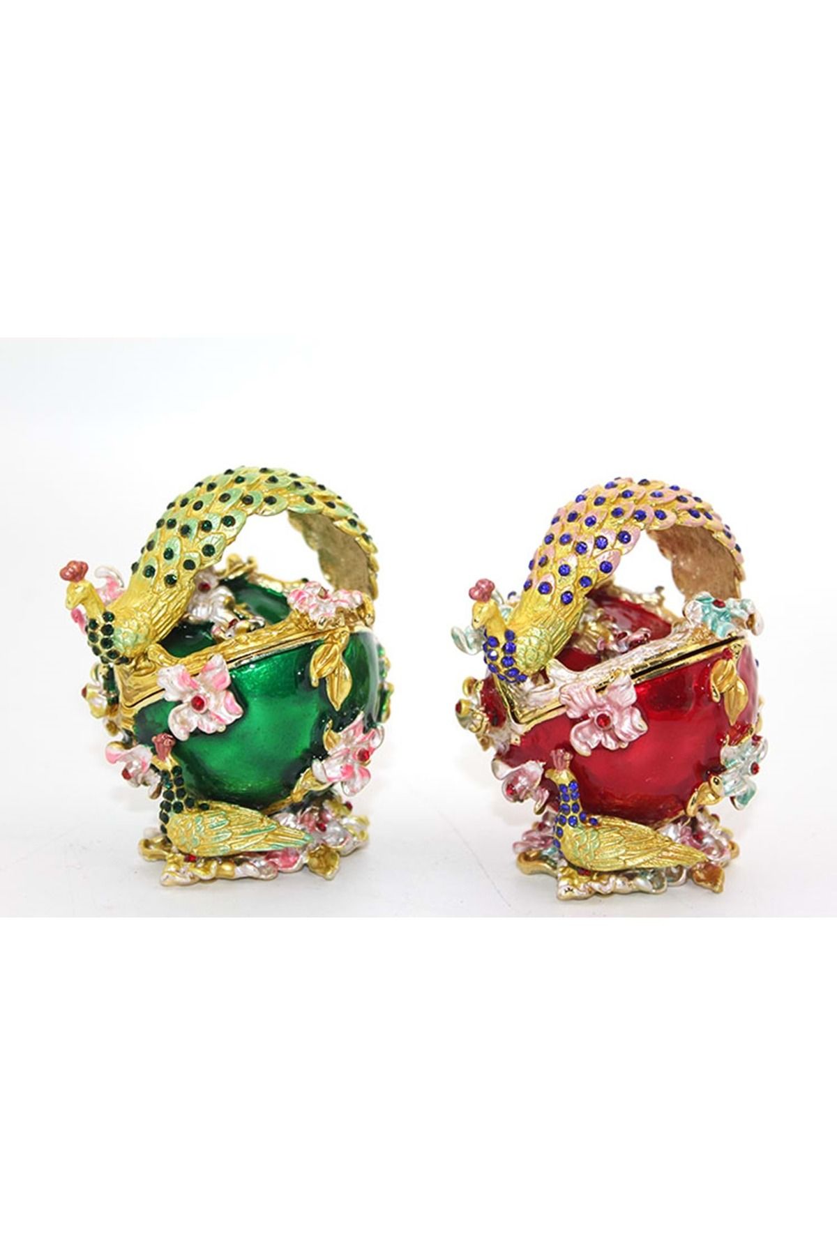 Store Sıvaroskı Taşlı Tavuskuşu Kutu 8*7 Cm