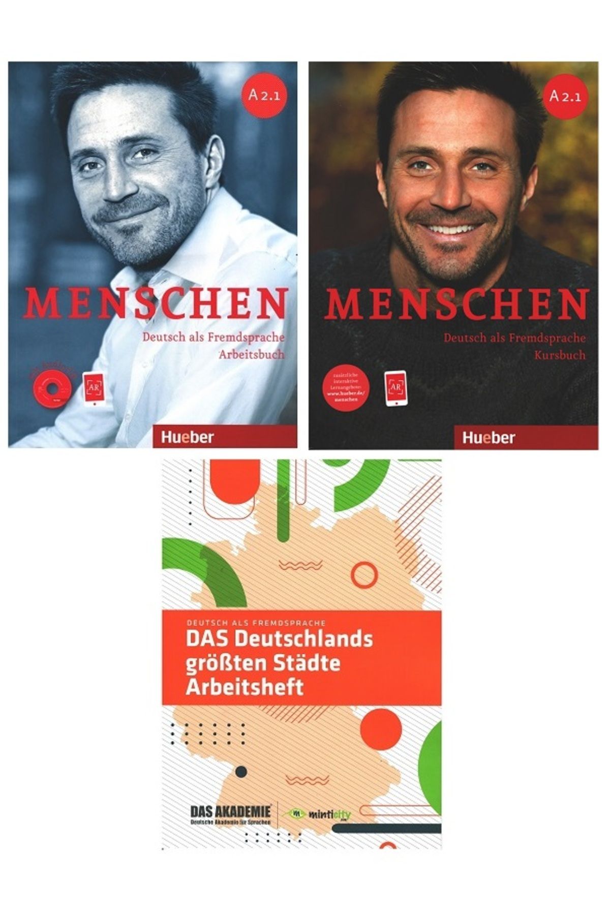 Hueber Yayınları Menschen A2.1 : Kursbuch + Arbeitsbuch Mit Audio-cd + Das Deutschlands größten Städte Arbeitsheft