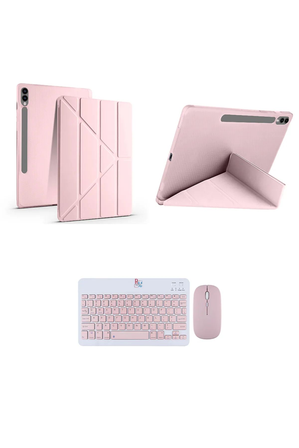 redmud teknoloji Samsung Galaxy Tab S9 FE Plus X610 12.4 inç İle Uyumlu Standlı Kılıf Ve Klavye Mouse 2 li Set