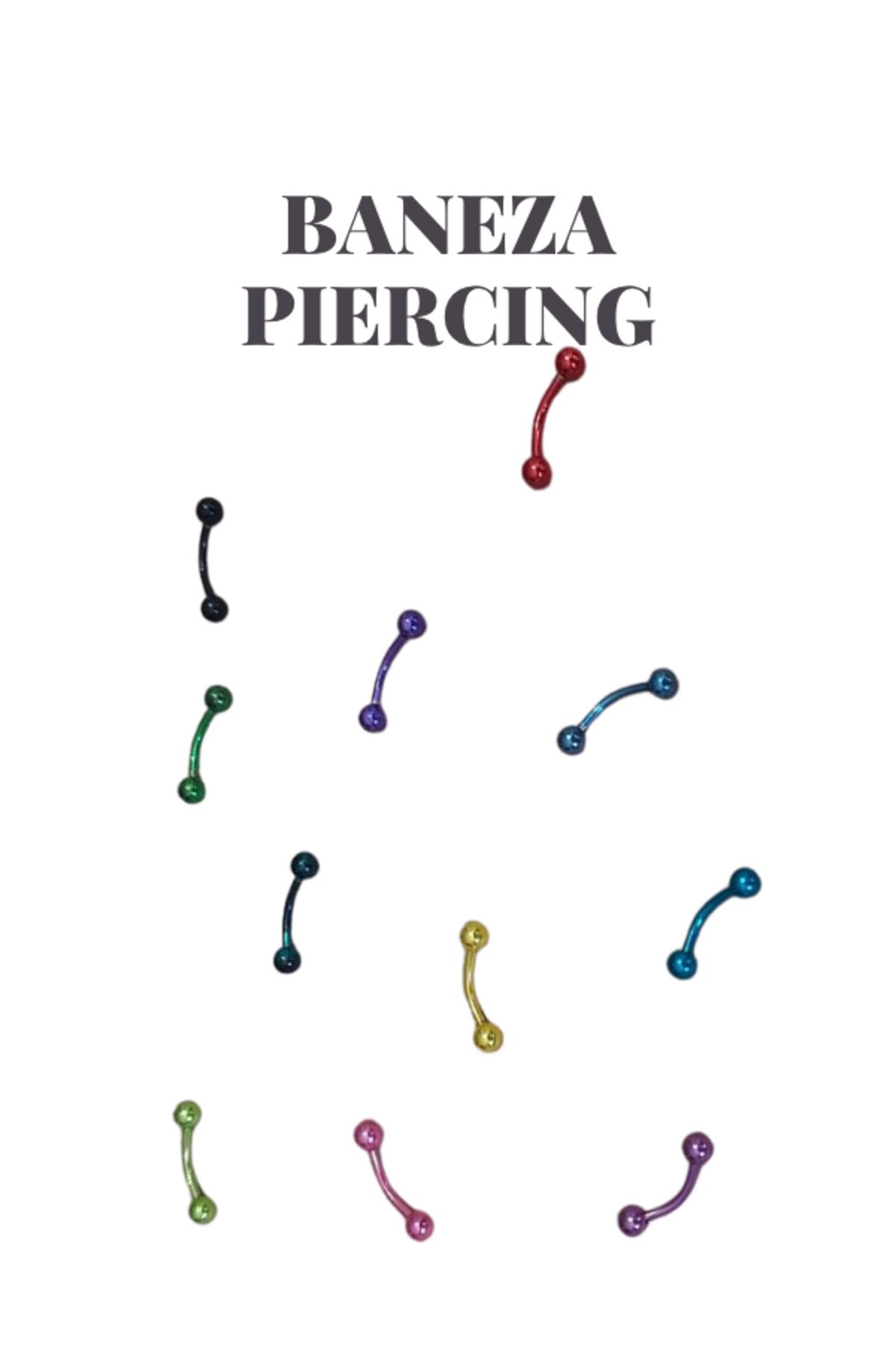 BANEZA Cerrahi Çelik Paslanmaz Kararmaz 6 Adet Karışık Halka Kıkırdak Tragus Helix Piercing