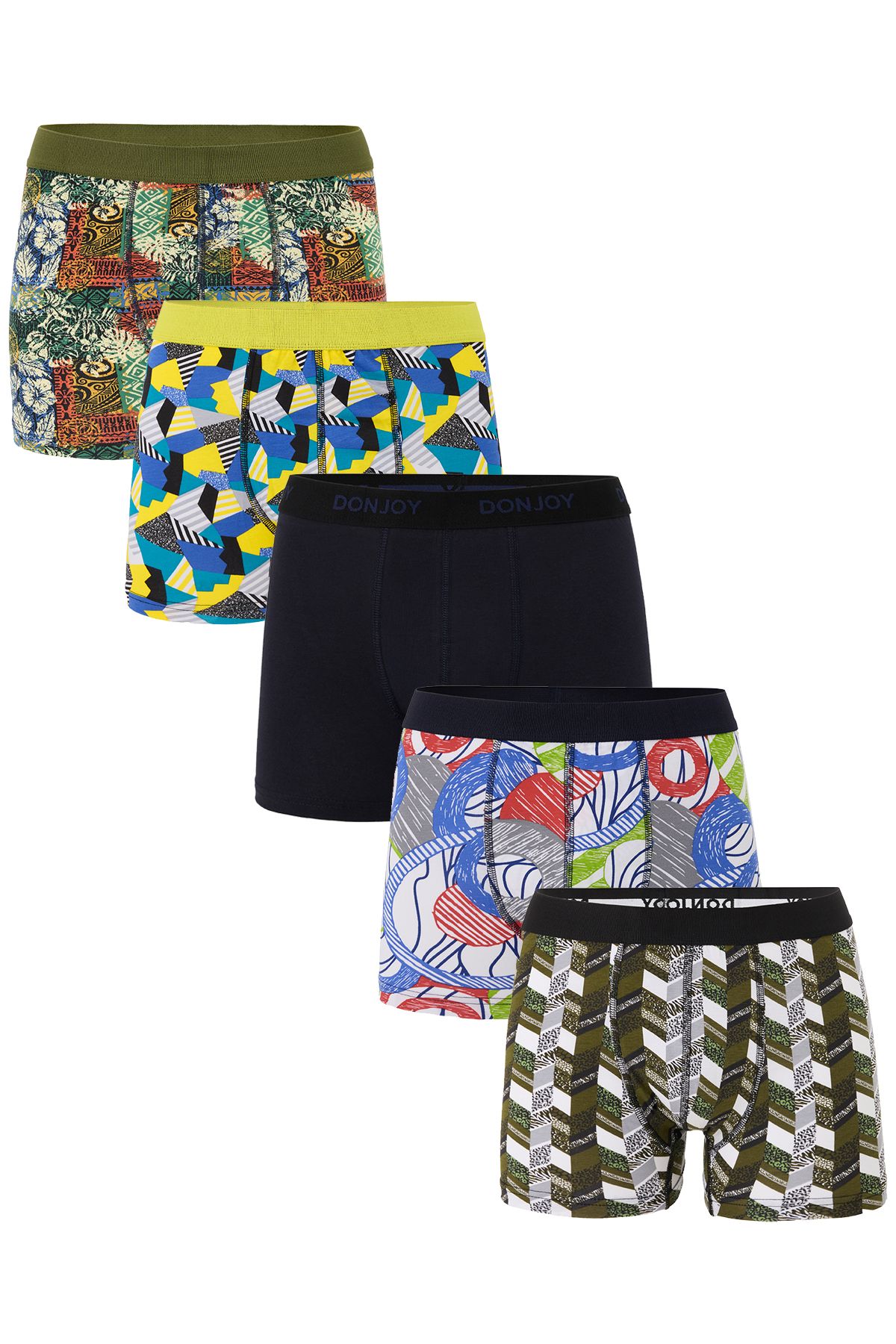 don joy Erkek 5'lİ Penye Beli Lastikli Pamuklu Boxer