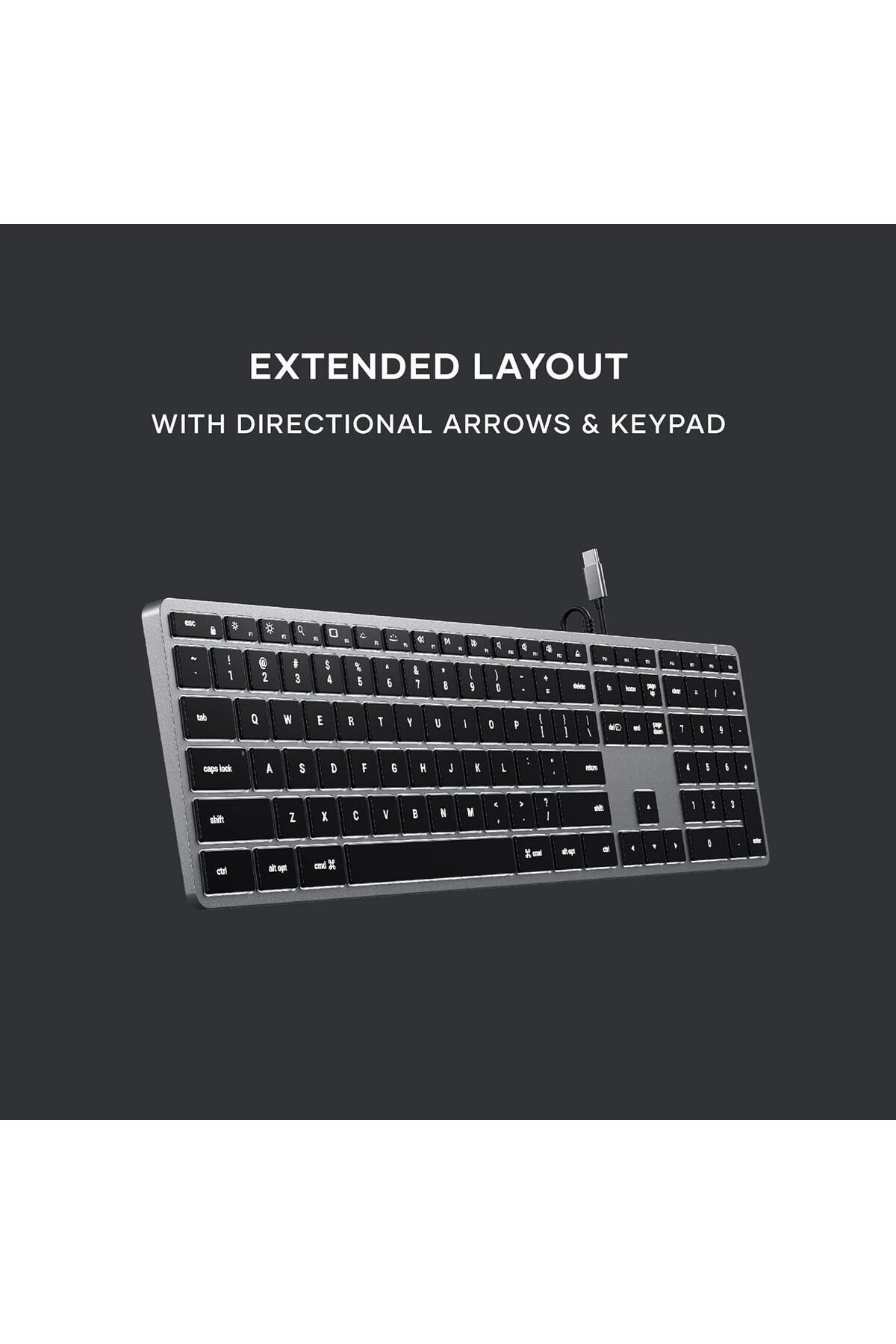 Satechi-Slim W3 Wired Backlit Keyboard with Numeric Keypad 7