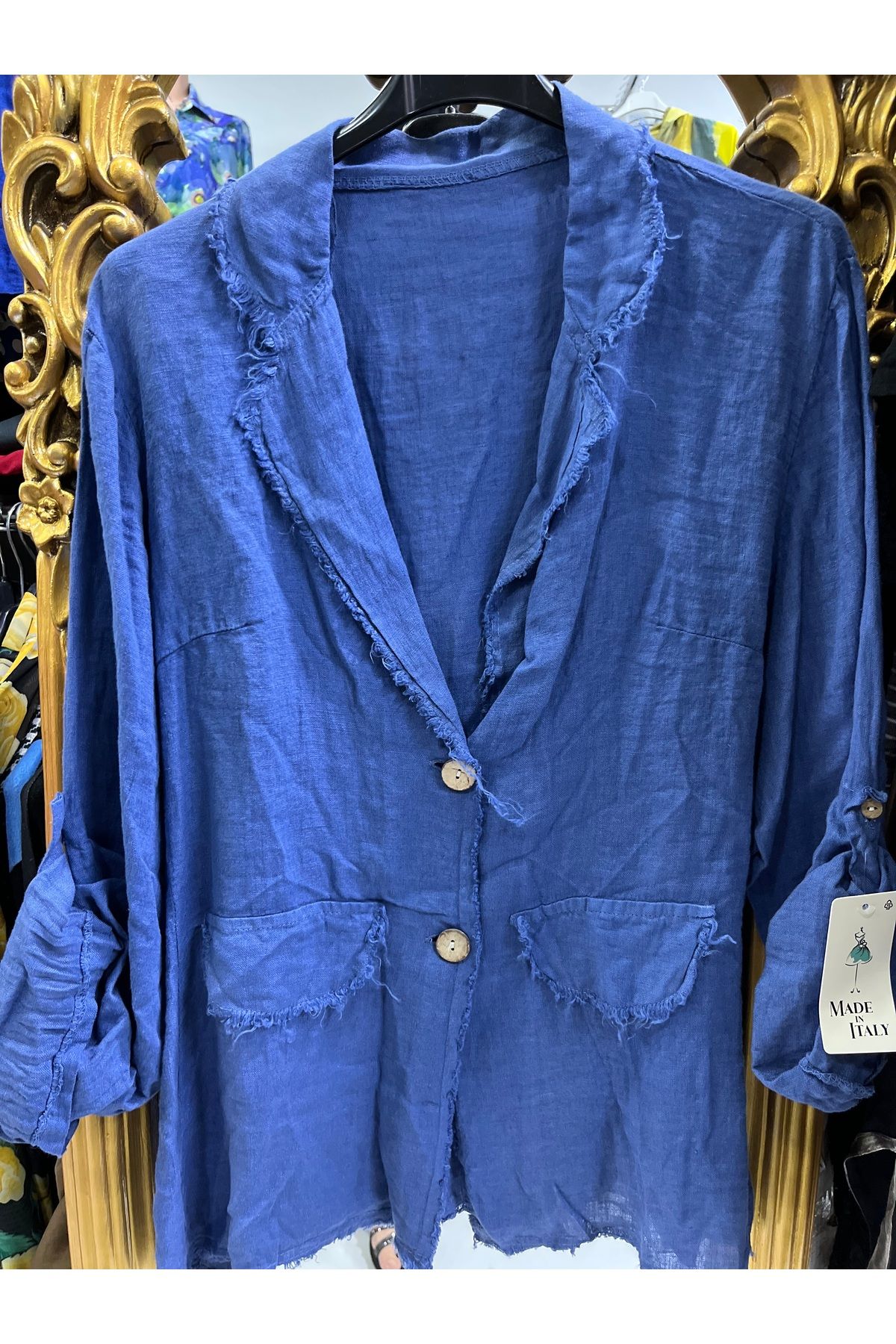 Butik Ayseba Park Moda Püsküllü İtalyan Keten Ceket