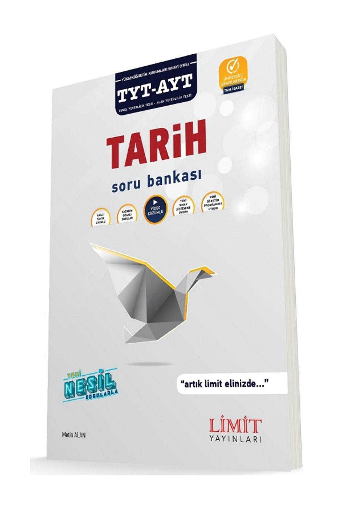 Açı Yayınları Limit Yayınları TYT - AYT TARİH Soru Bankası / Yeni Nesil Sorularla / Video Çözümlü