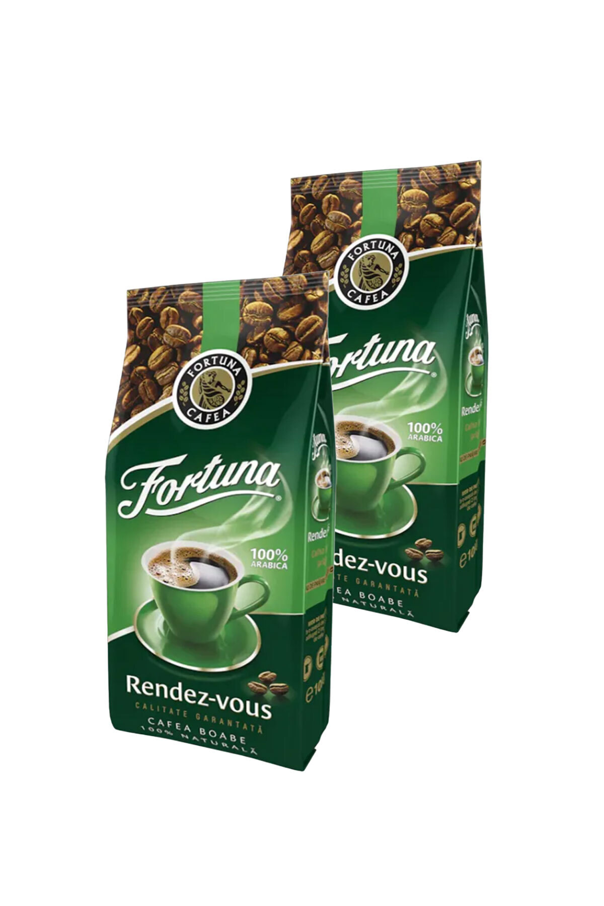 Fortuna Rendez-vous 100% κόκκοι καφέ Arabica, 1 Kg X2 τμχ