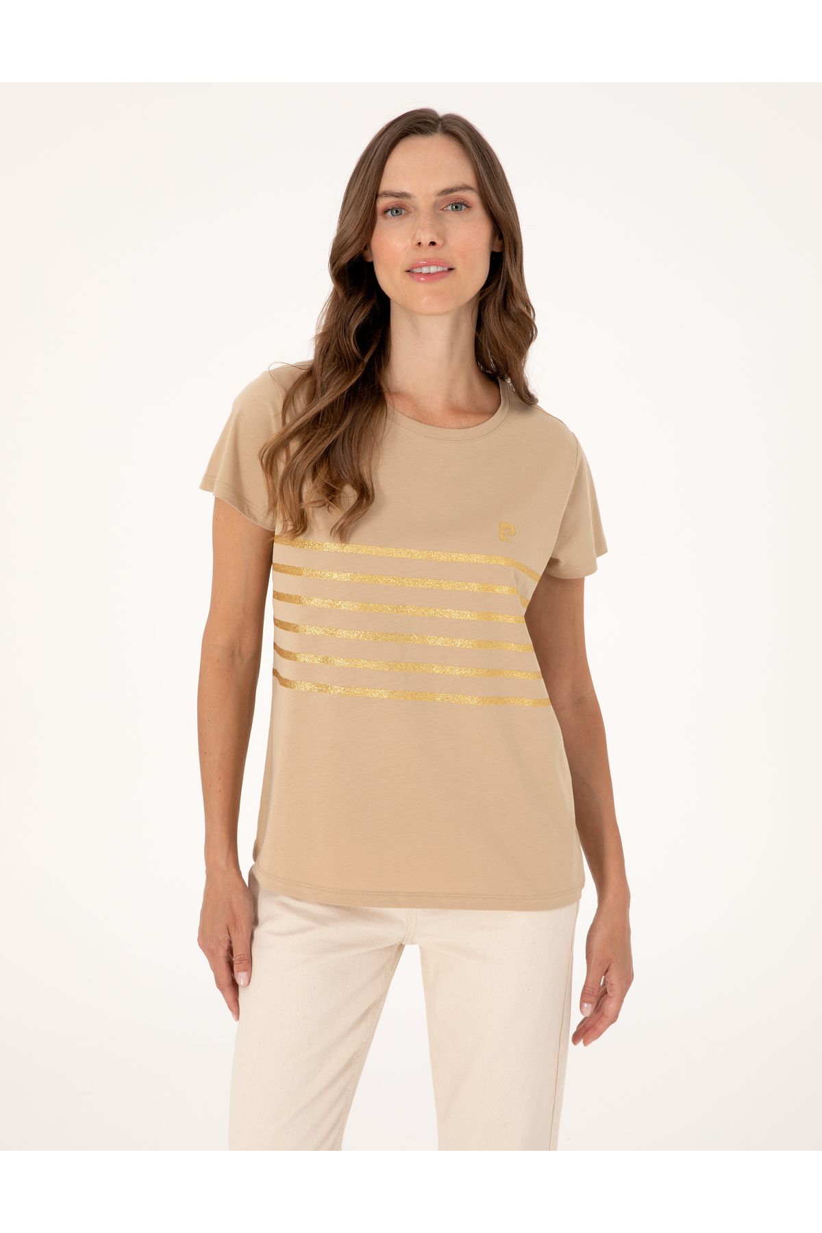 Pierre Cardin Bej Regular Fit Tişört 50305768-VR011