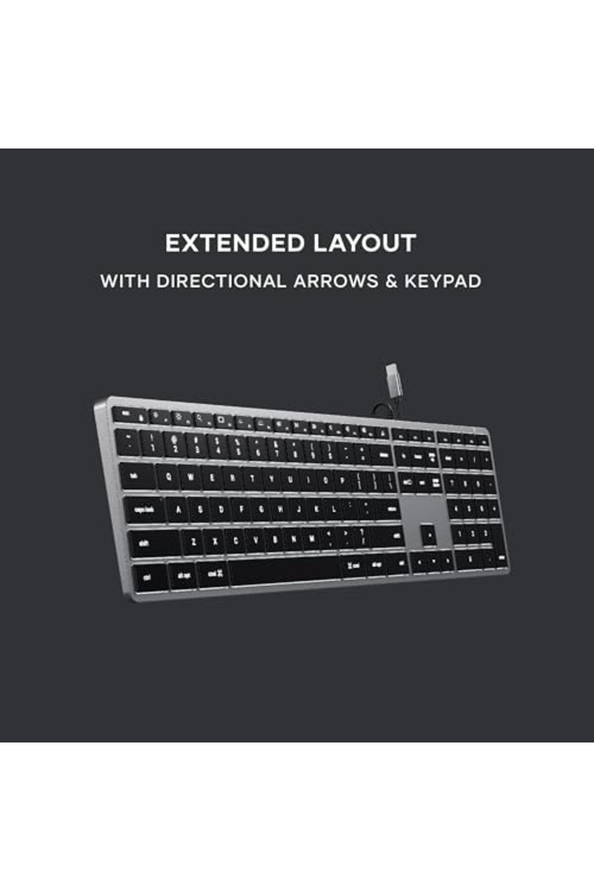 Satechi-Slim W3 Wired Backlit Keyboard with Numeric Keypad 8