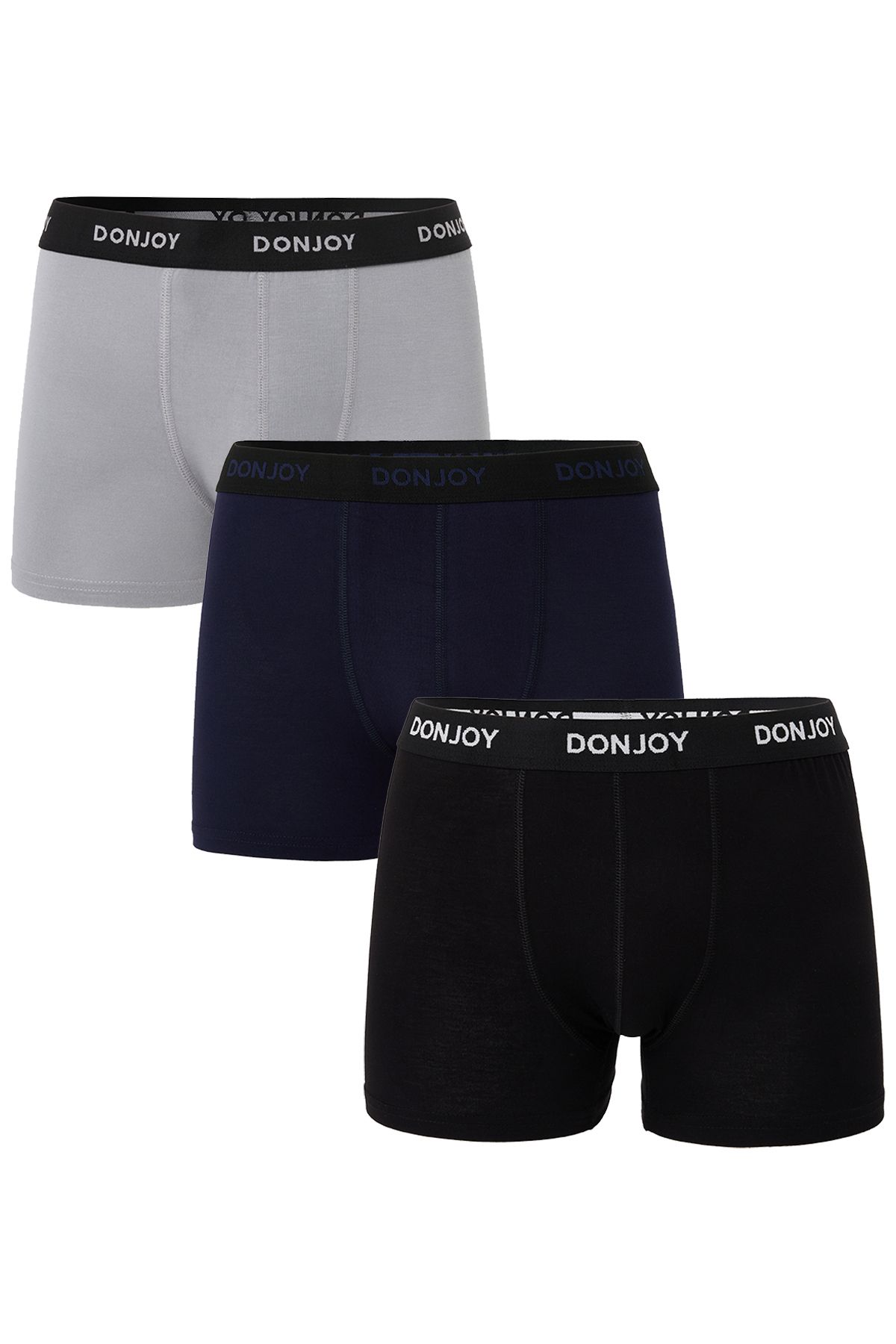 don joy Erkek 3'lü Bambu Beli Lastikli Boxer
