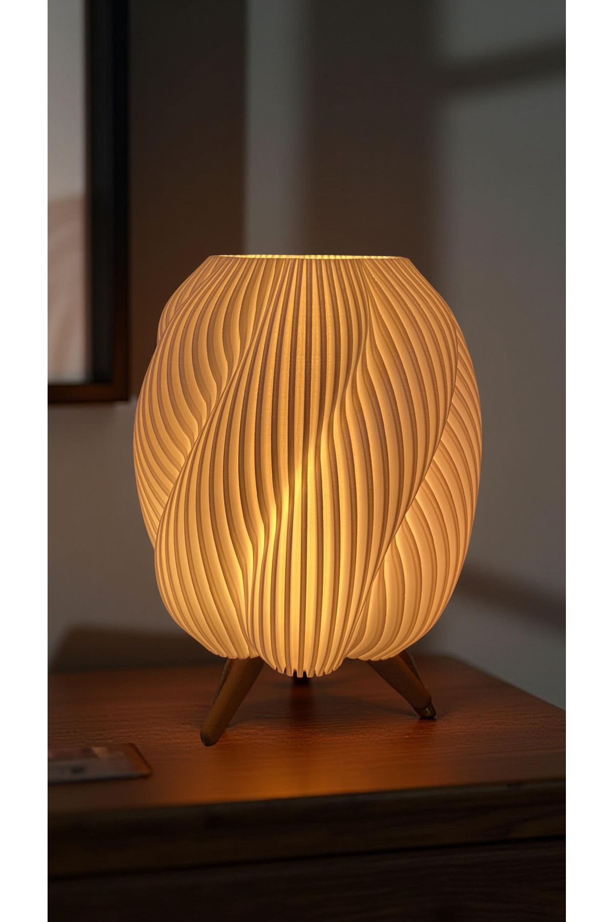 Home 3D Tasarımlı Spiral Şık Dekoratif Masa Lambası - LED Gece Lambası