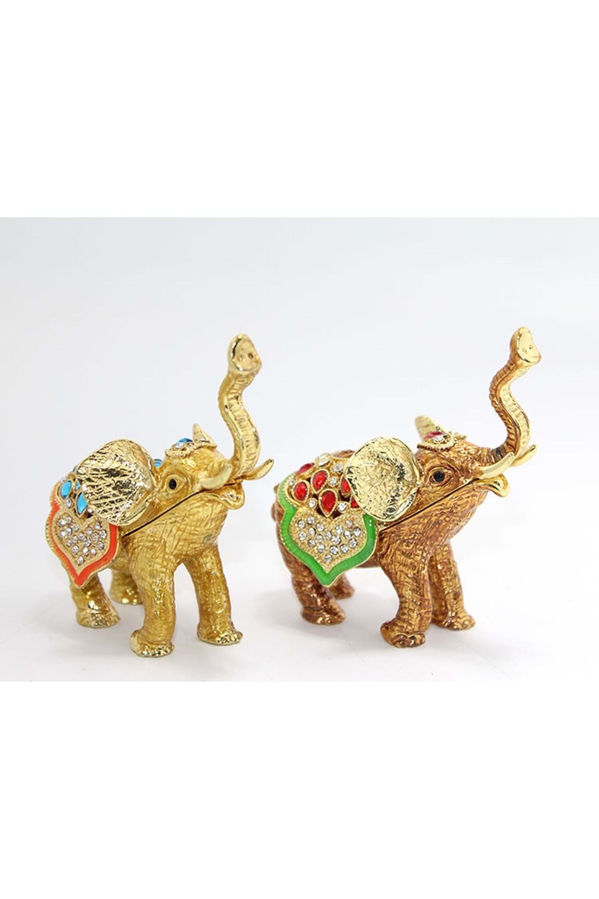 Store Sıvaroskı Taşlı Tekli Fil Figürü 10*9 Cm