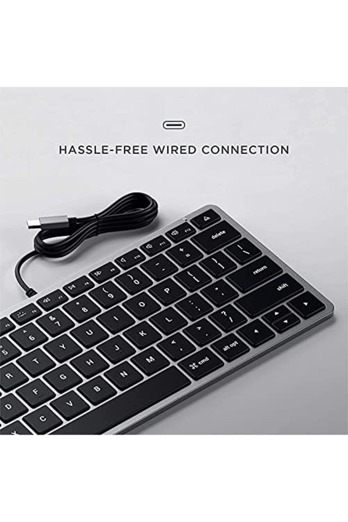 Satechi-لوحة مفاتيح رفيعة W1 سلكية بإضاءة خلفية - مفاتيح مضيئة واتصال USB-C - متوافقة مع 2 6