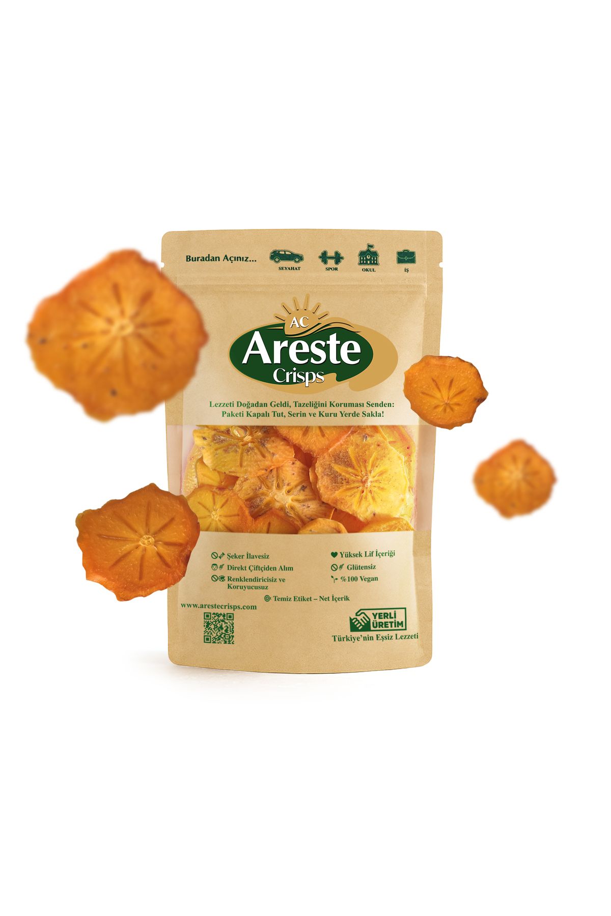 ARESTE CRİSPS Areste Crisps Cennet Elması (Trabzon Hurması) Kurusu 150 gr