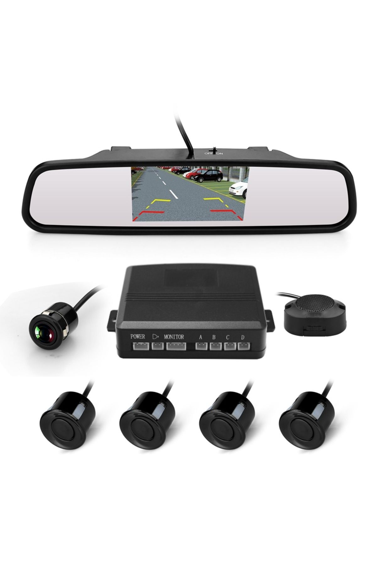 Otovo Güvenli Park Asistanı 4.3 İnç HD Geri Görüş Kamerası & Sensör Aynaya Geçmeli