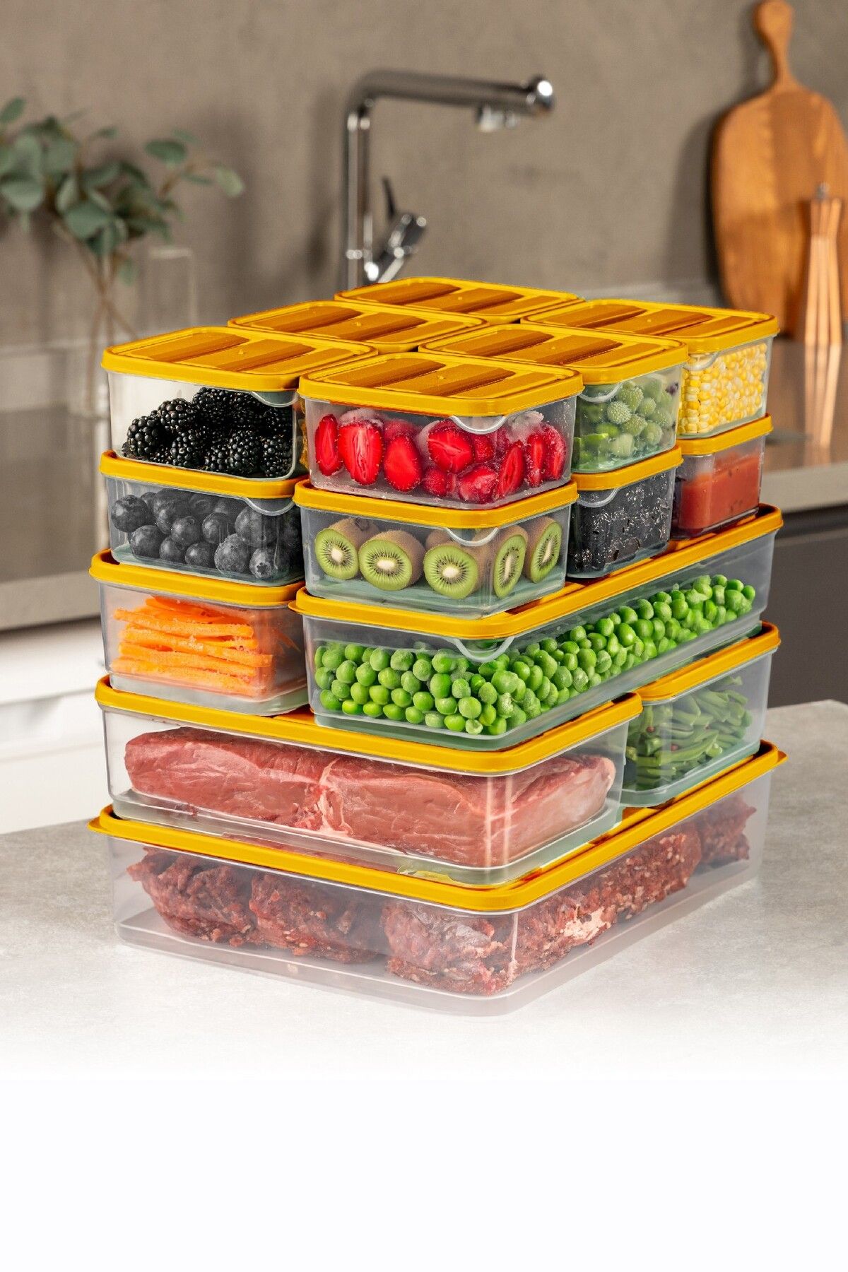 UnicUtil-Set of 15 plastic casseroles, UnicUtil, Premium Spacious, Orange 5