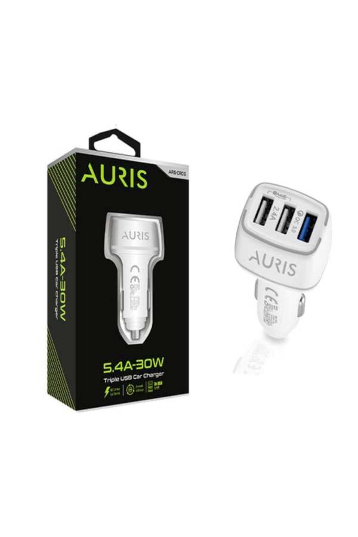 Auris CR05 5.4A 30W 3XUsb Oto Kafa Çakmaklık