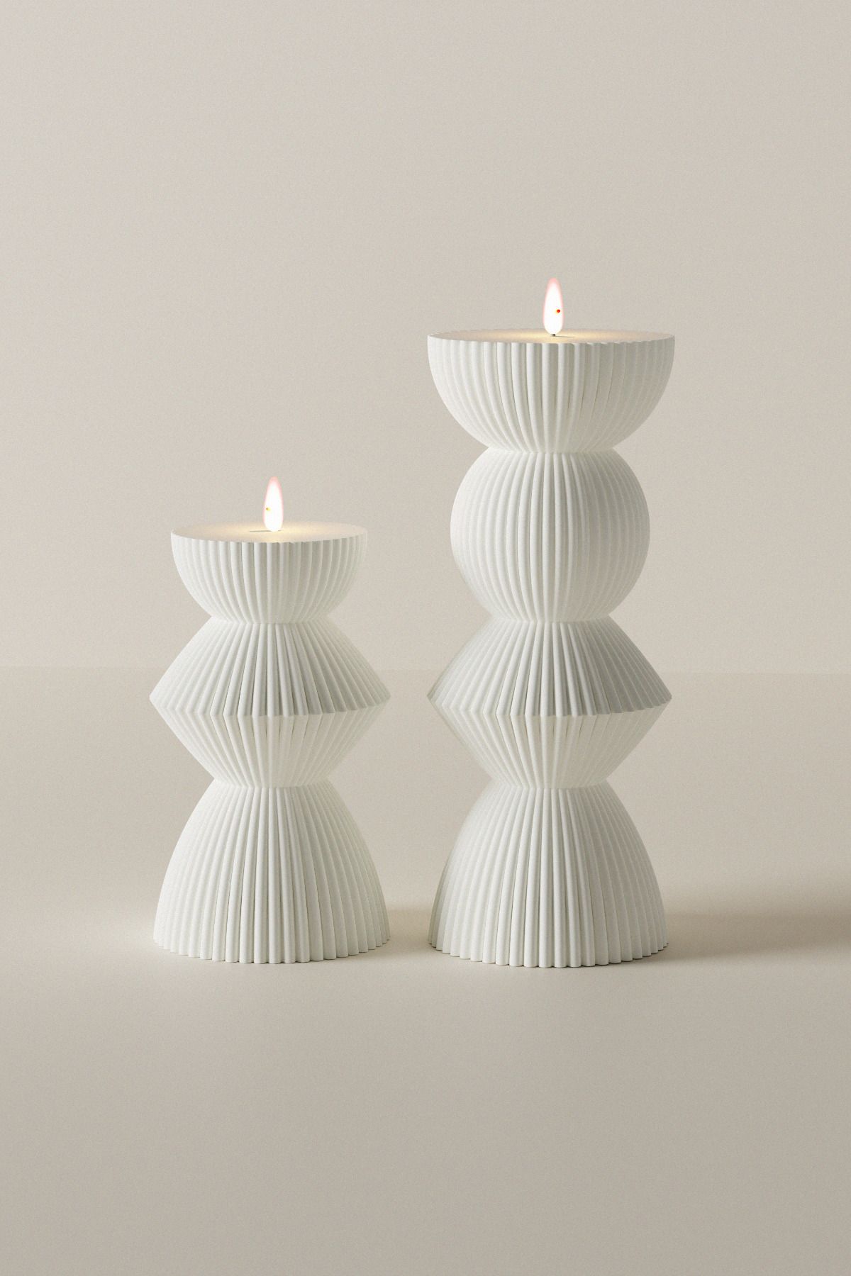 Home Dekoratif Desenli Sütün Kokulu Mumlar - 2li Tarlo Mumları Set Soya wax Candle 2 Adet Beyaz