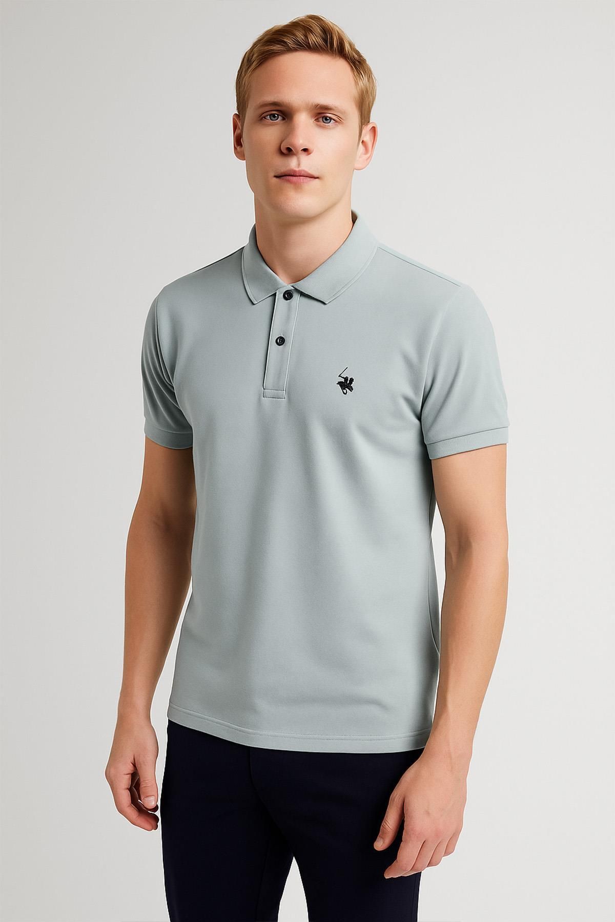 Polo Republica & CO Erkek Mint Regular Fit Polo Yaka Basic Tişört C2T0N9O2