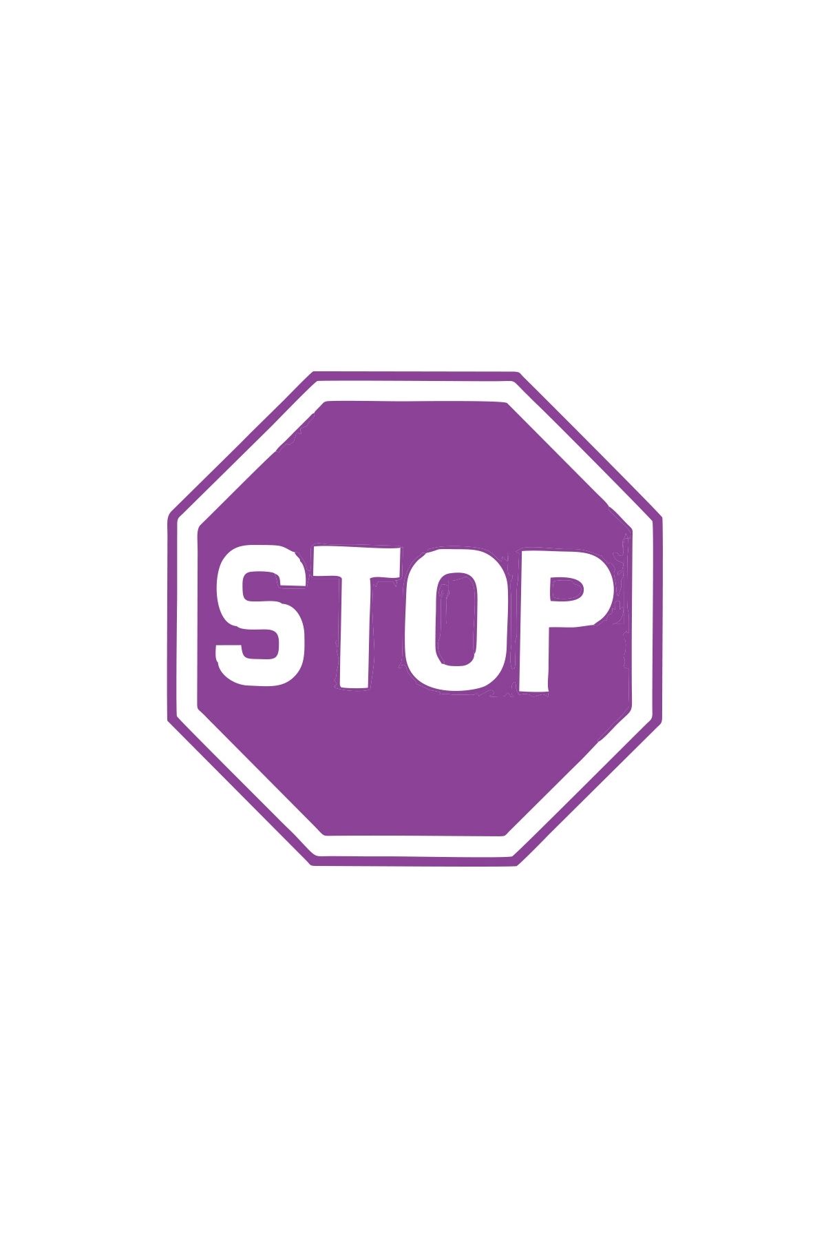 Reysa Tasarım Stop Stikcer 17x17 Cm Mor