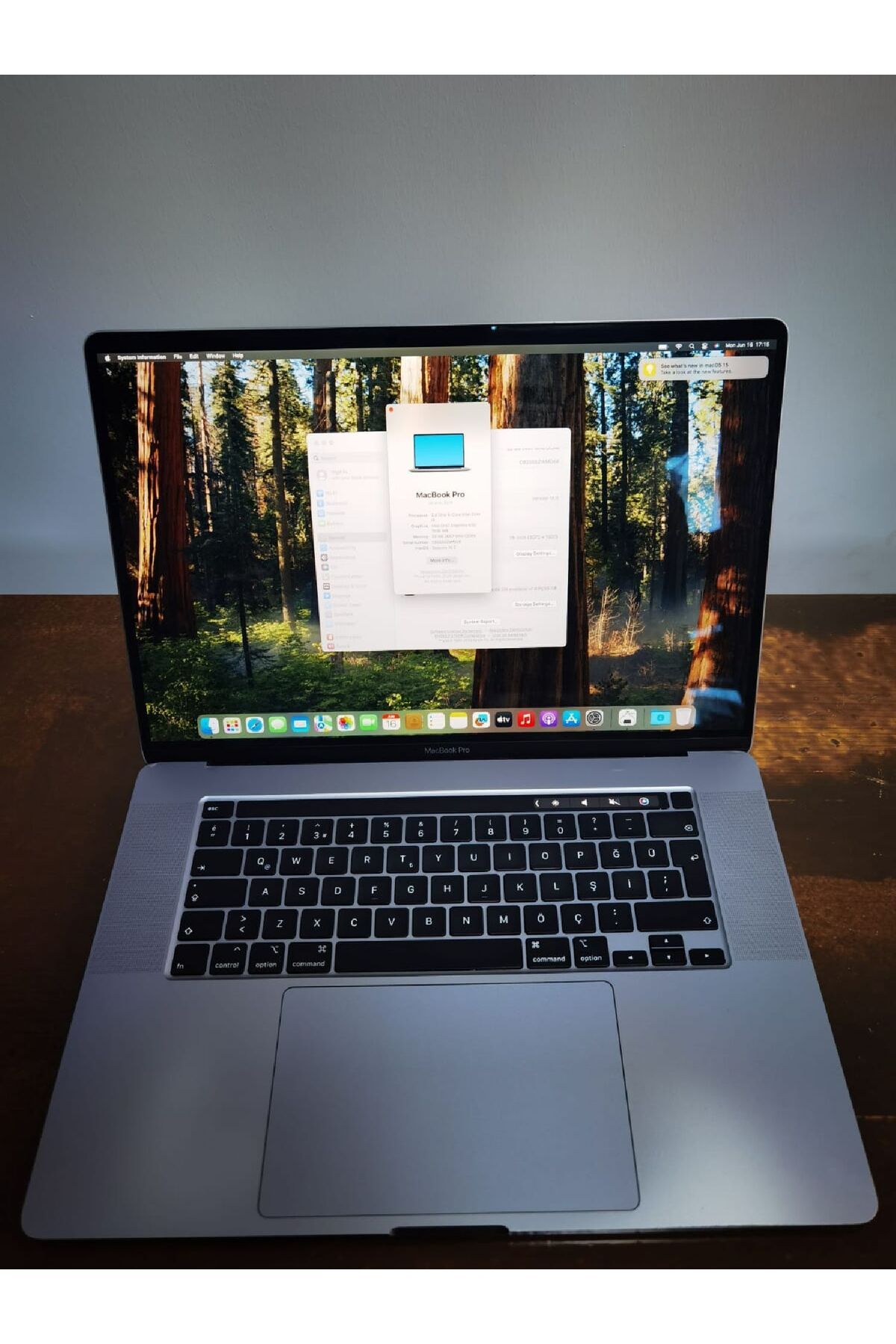 AEB Apple MacBook Pro A2141 2019 Intel Core i9 9880H 16" 32 GB Ram 500 GB SSD AÇIKLAMAYI OKU- Outlet