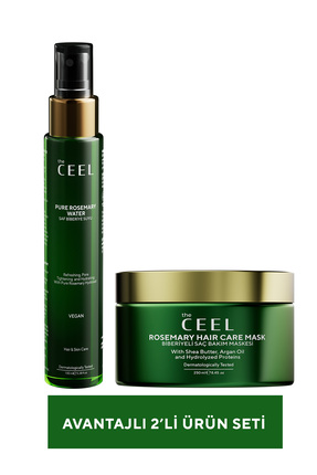 The Ceel Biberiye Suyu ve Biberiye Saç Bakım Maskesi 2'li Bakım Seti