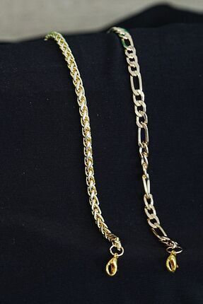 Lisinya Gold Renk Şavin & Burgu Kombin Unisex Bileklik Seti