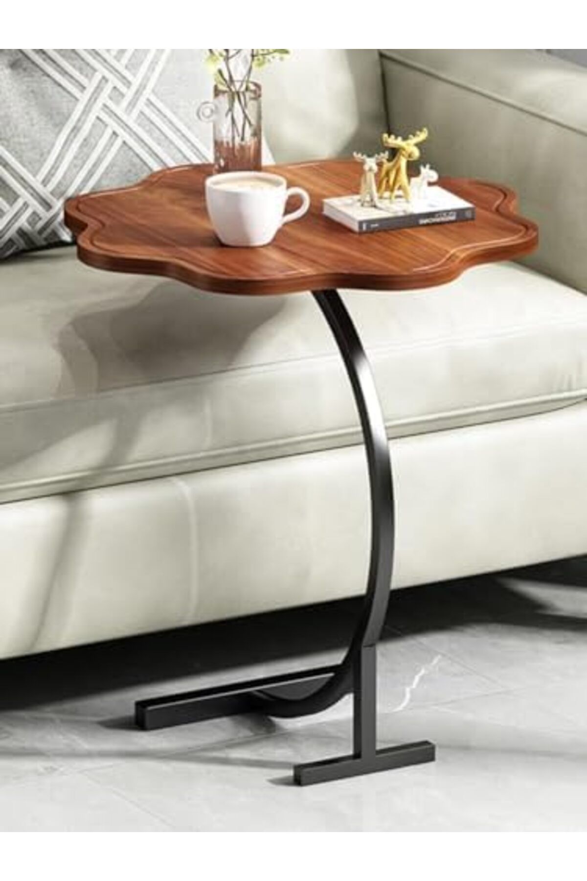 Generic-C-Shaped End Table, Small Side Table Next to Sofa Bed, C-Shaped Side Table in Living Room and Bedroo 6