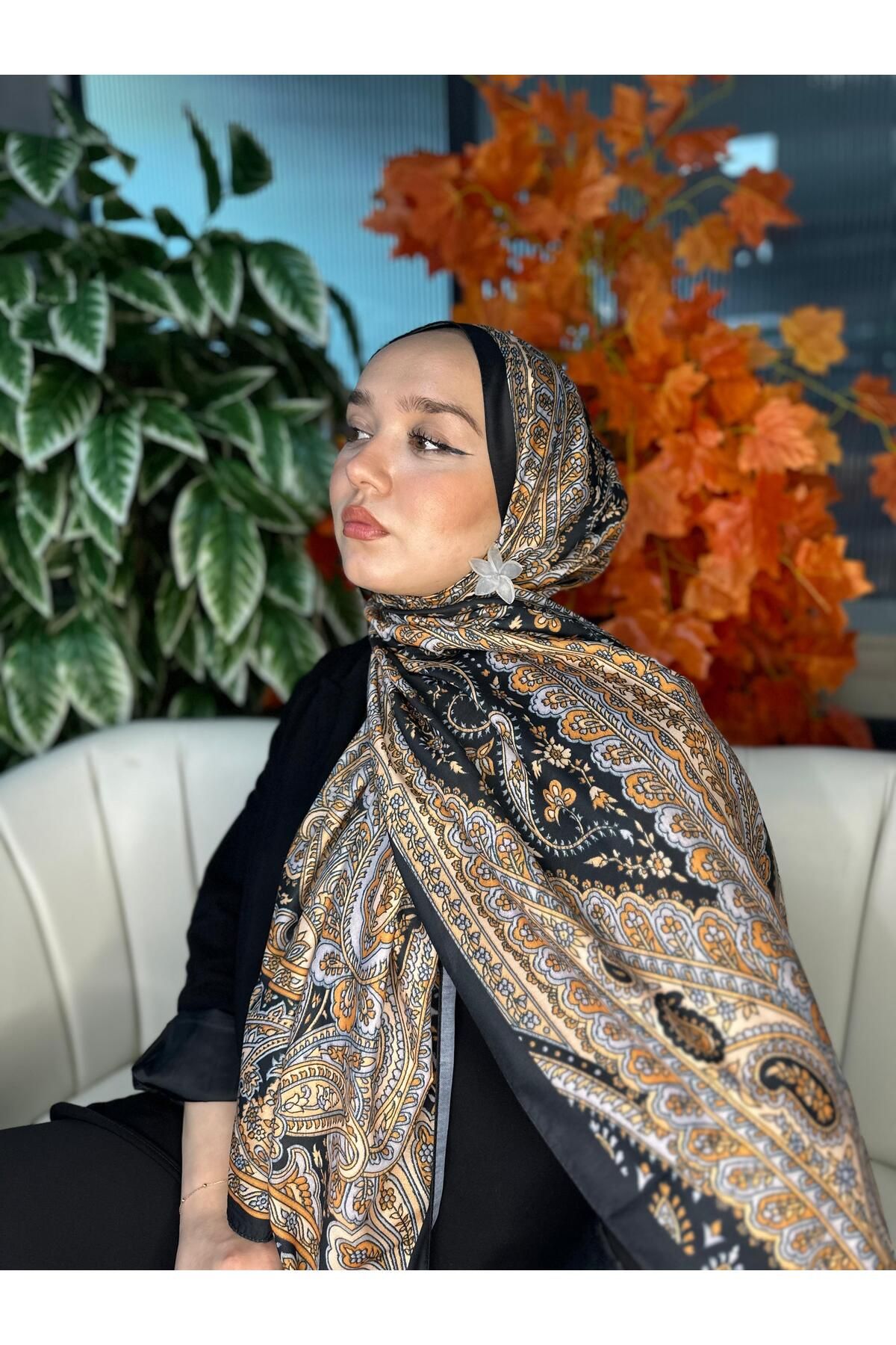 Oxygen Scarfs Harem Desen Pamuk İpek Şal-30000