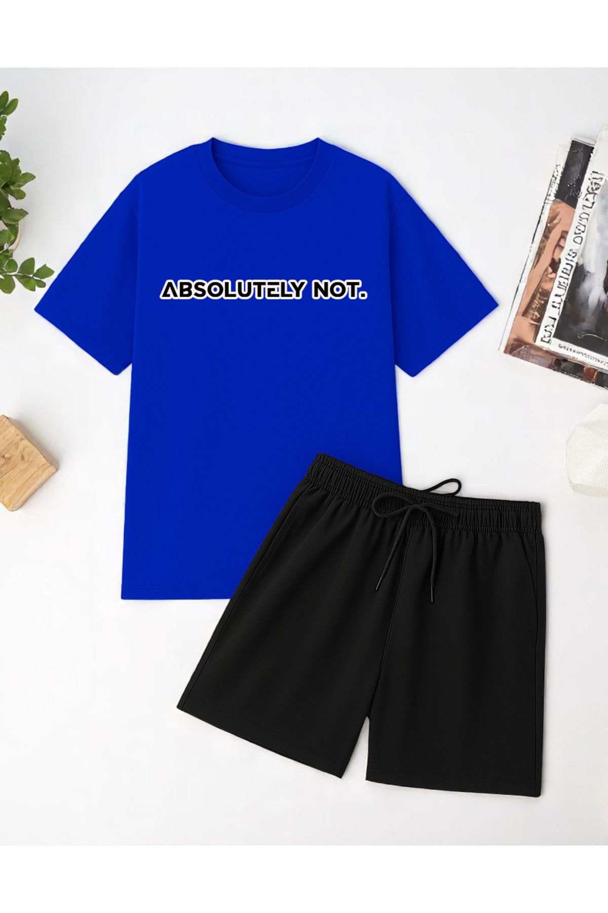 uyguntarz Unisex Kesinlikle Hayır. Tasarım Basklı Tshirt Şort Takımı