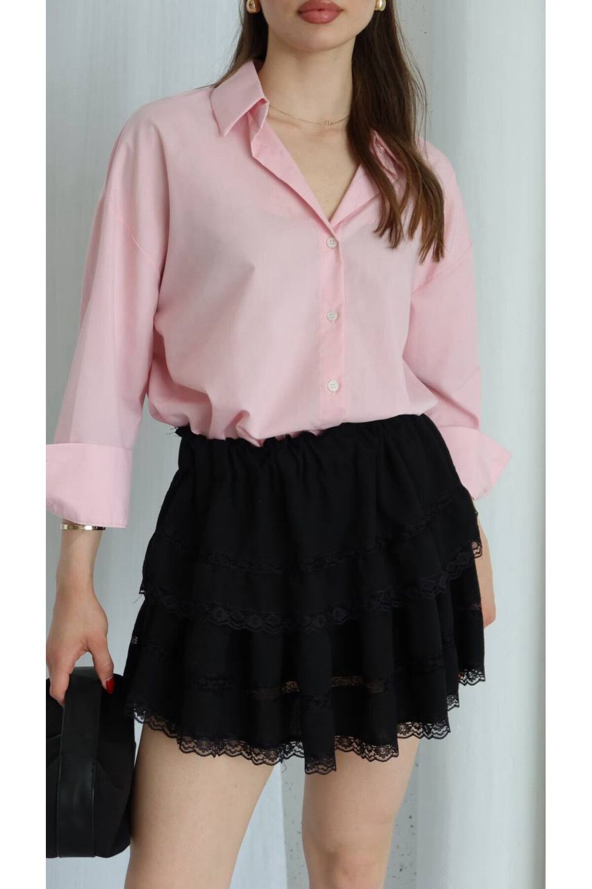 nays butik Dantel Detay Şort Etek