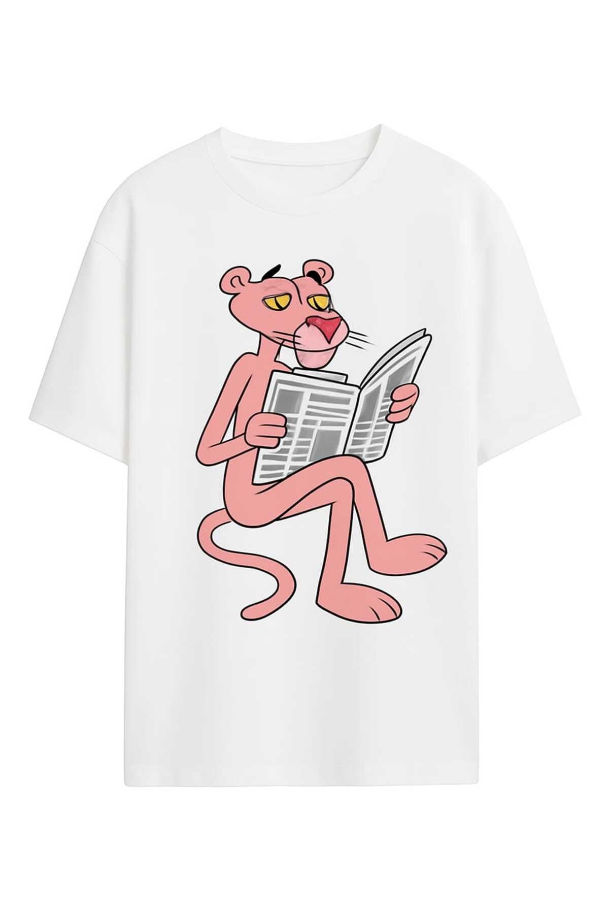 MAGORS KGraffTee Unisex %100 Organik Pamuk Relaxed Fit Yuvarlak Yakalı Karakter Baskılı Beyaz T-shirt