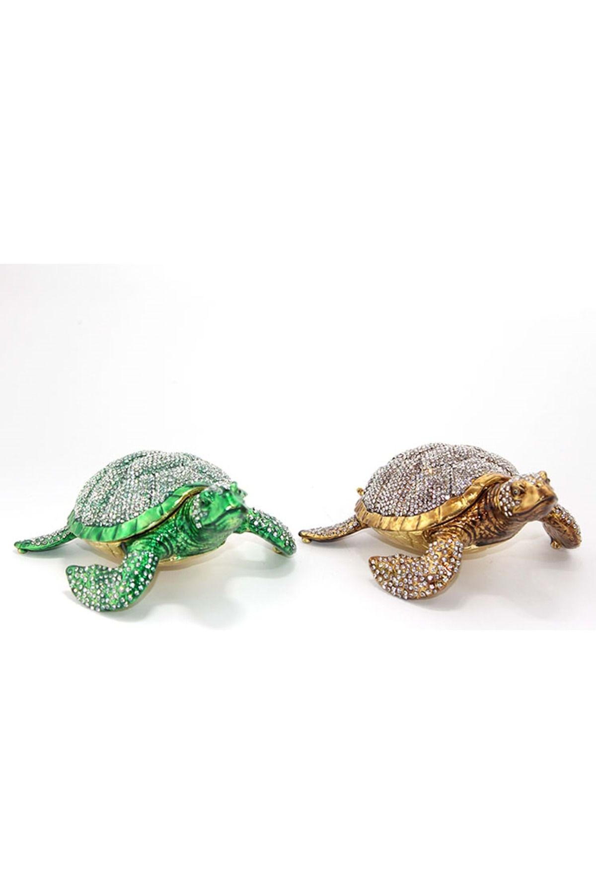 Store Sıvaroskı Taşlı Kaplumbağa Figürü 16*11 Cm