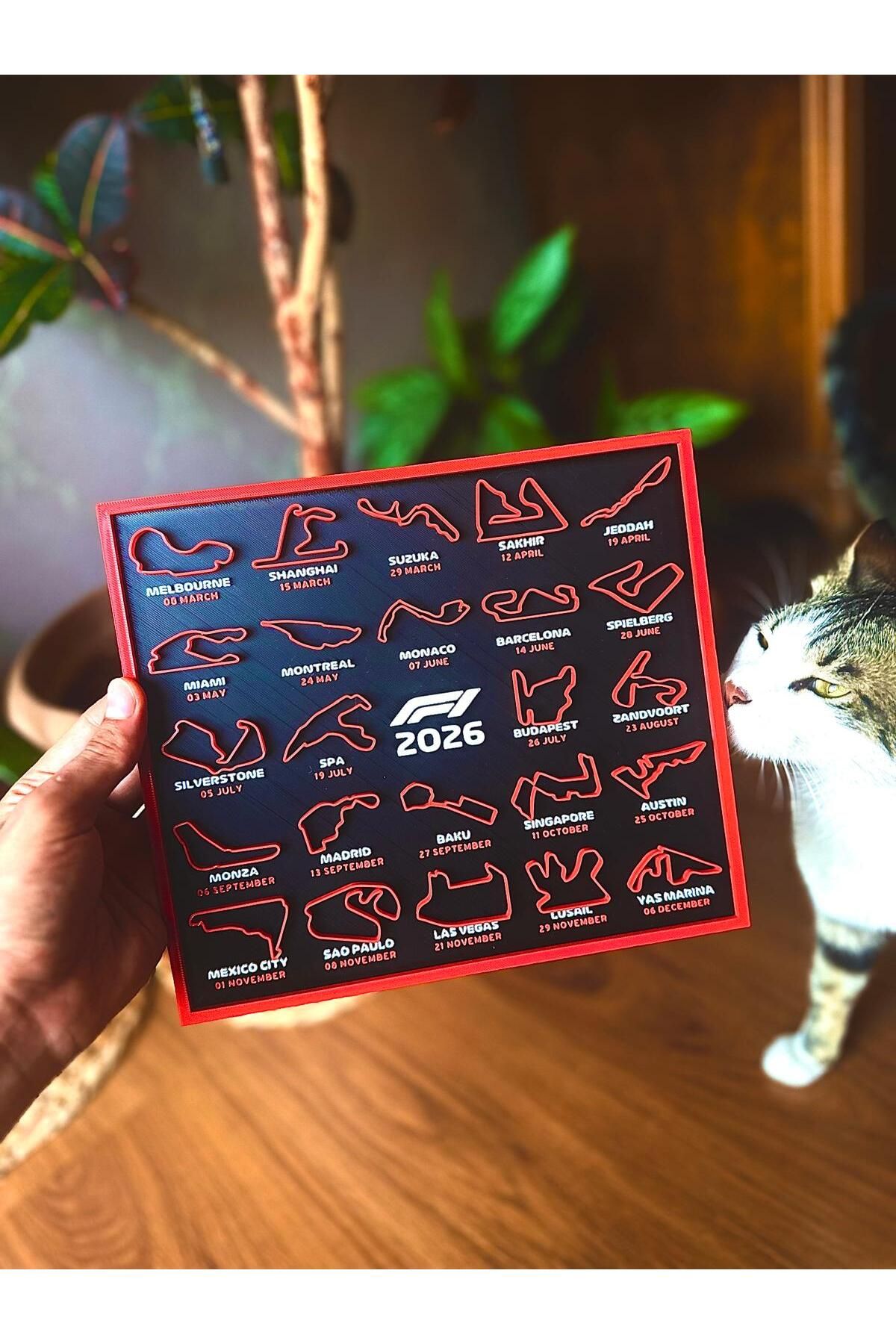shop Formula 1 2026 Grand Prixler Tablo Harita 3D Kabartmalı