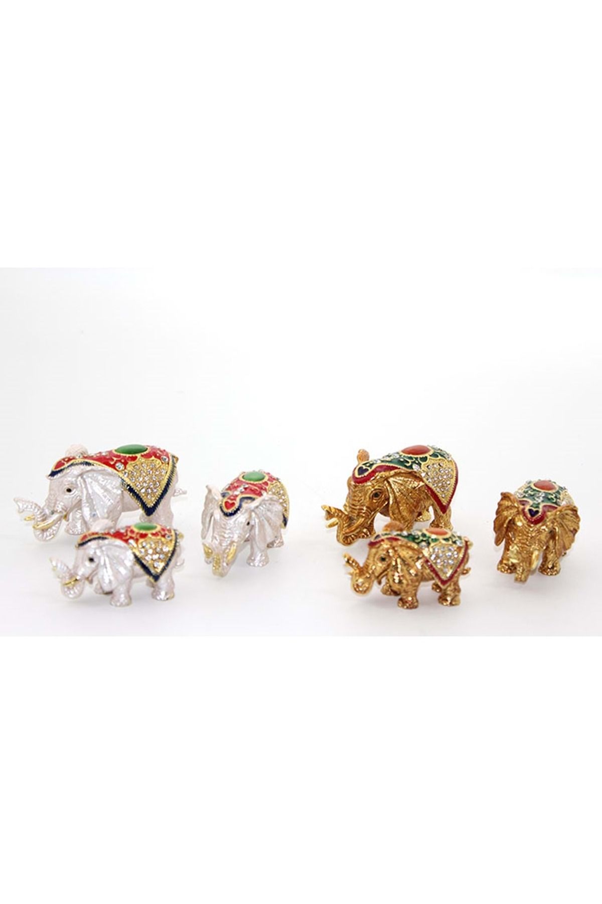 Store Sıvaroskı Taşlı 3'Lü Fil Figürü 9*8*7 Cm Model 1