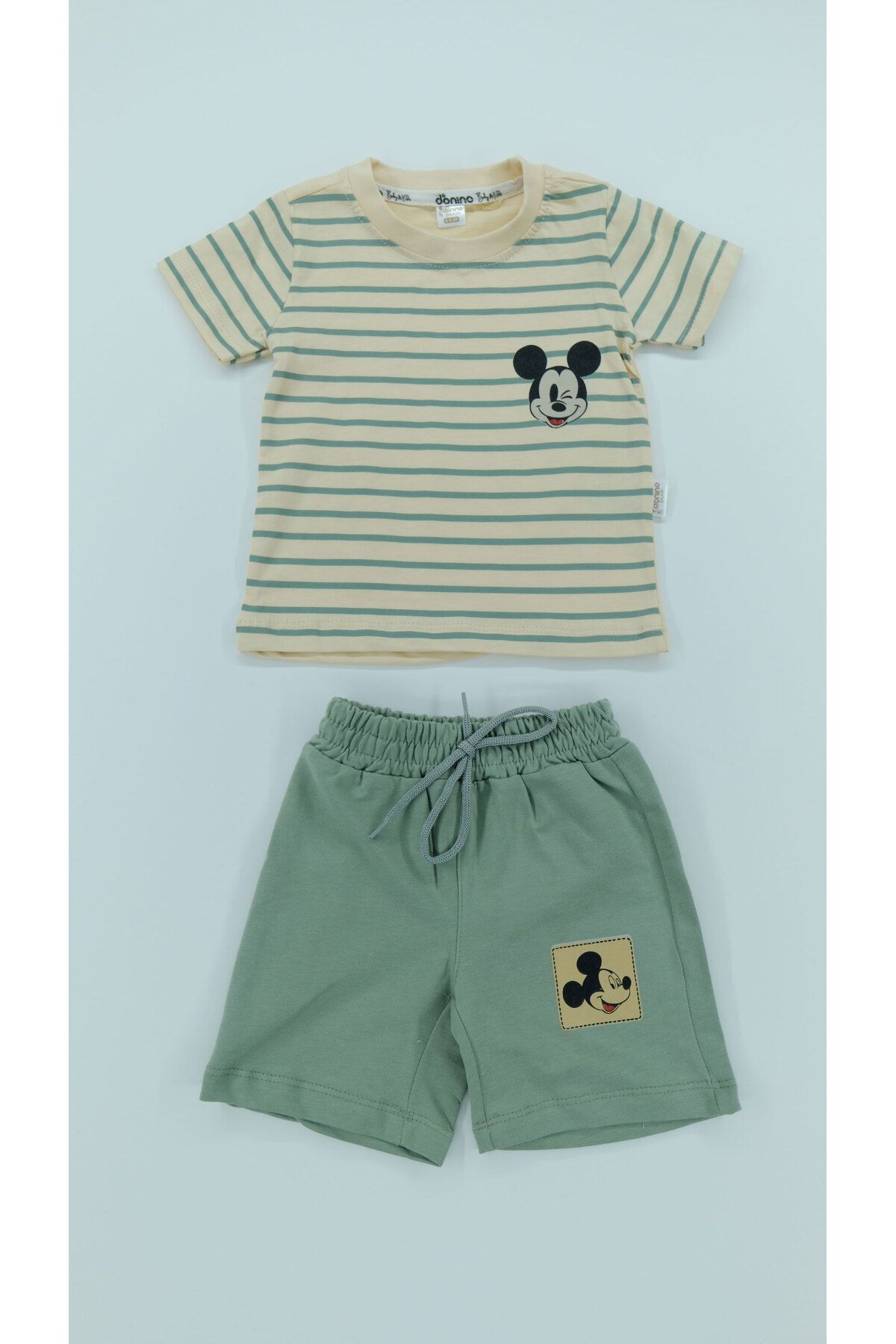 ZİMBOO Erkek Ve Kız Çocuk Çizgili Fare Baskılı Unisex 2'li Takım
