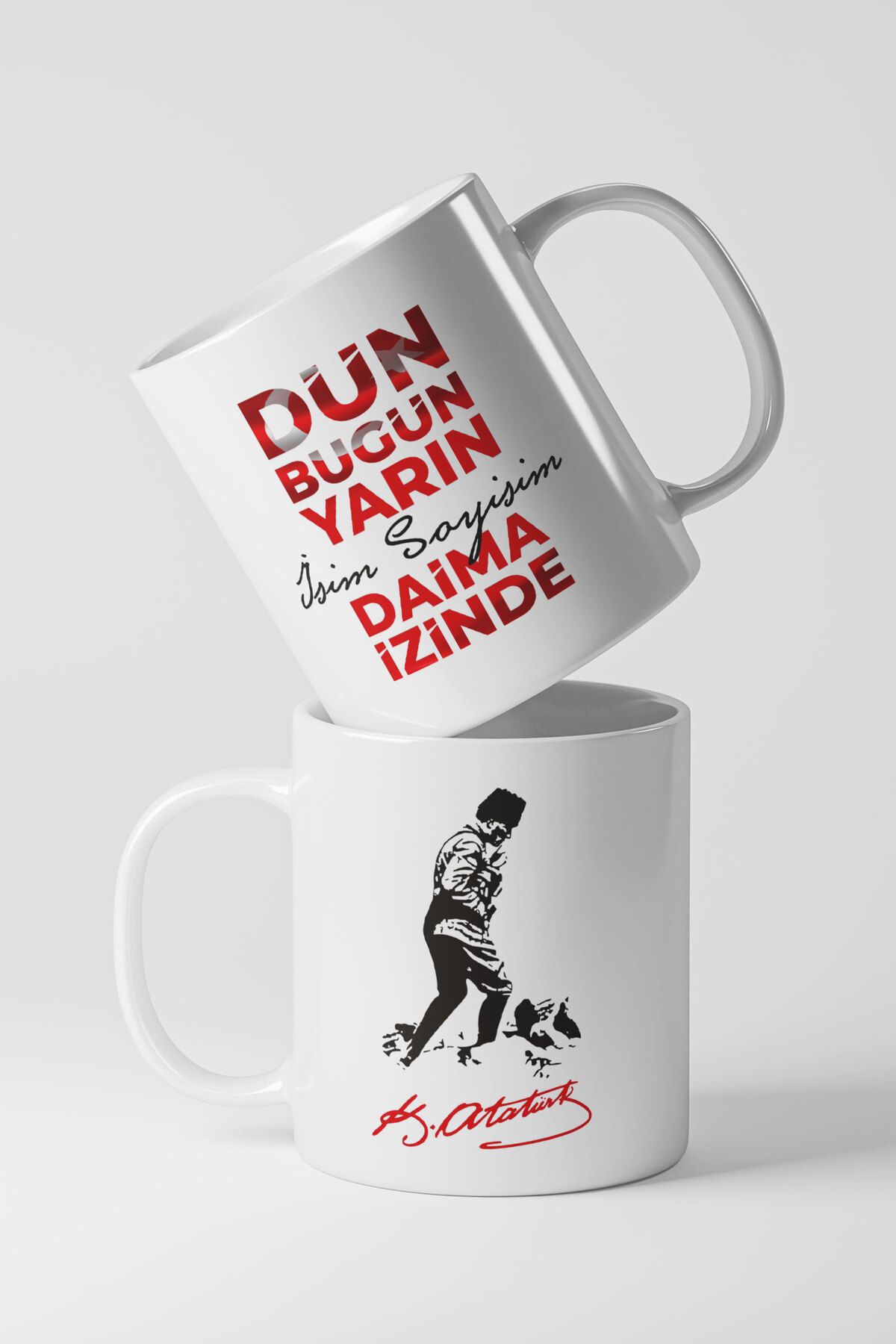 Bizon Reklam Kişiye Özel isim Baskılı Atatürk Yolunda Kupa Bardak