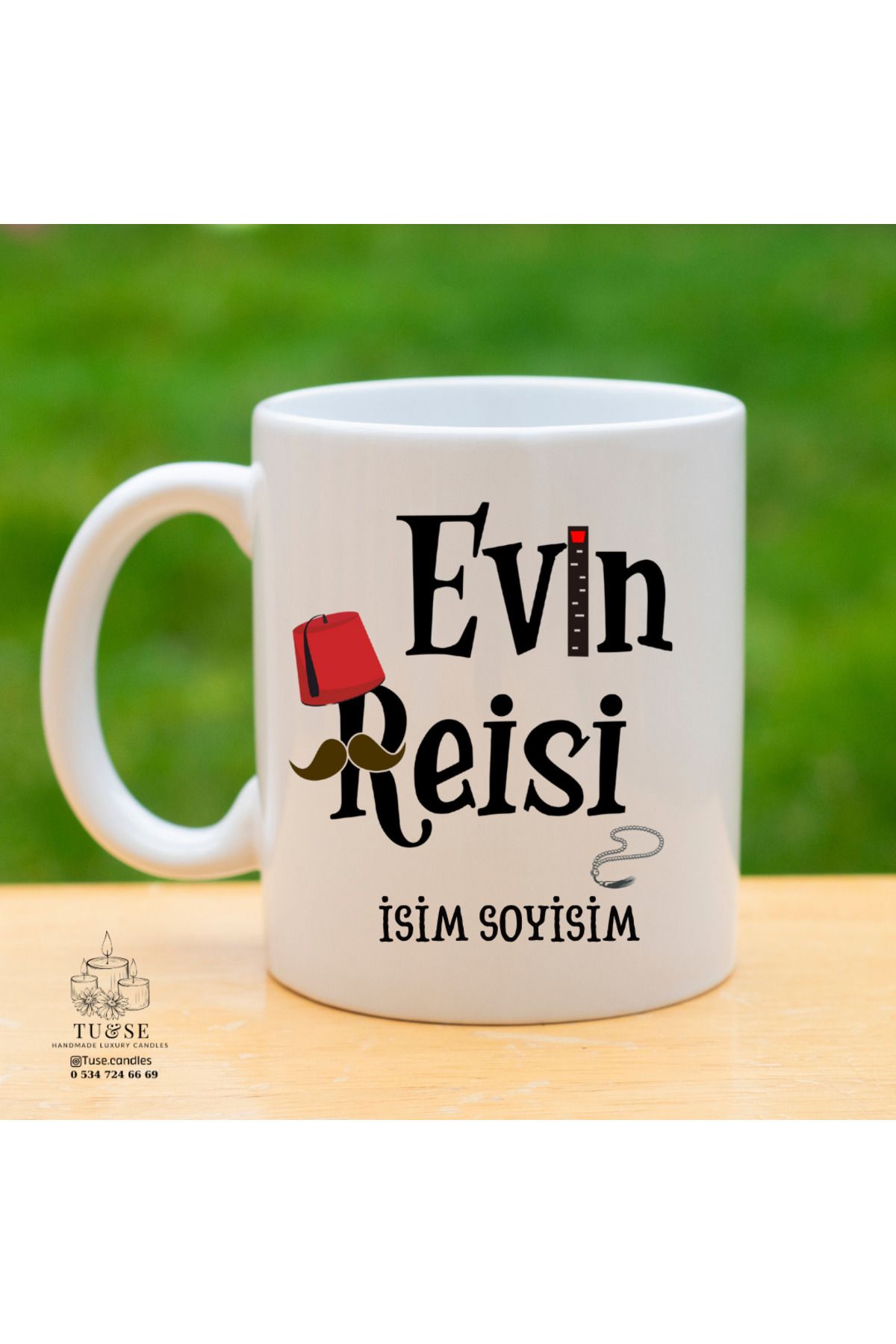 Tu&Se Candles 🧔 Evin Reisi Kupa Bardak – Babaya Özel Hediye