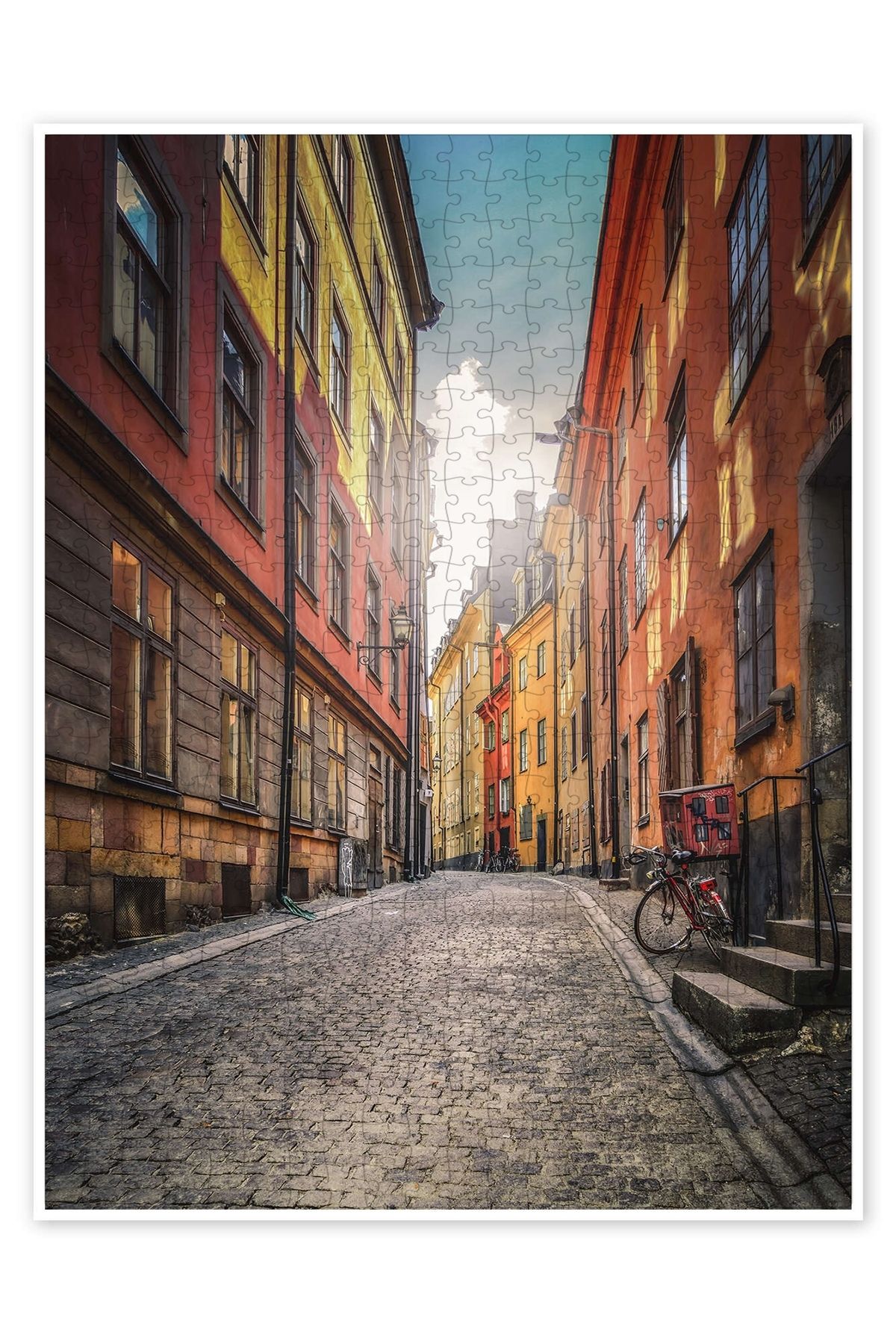 Jeronkarji Stockholm Sokakları 500 Parça Puzzle Yapboz Duva Dekoratif Şehir Manzara Temalı Hobilik