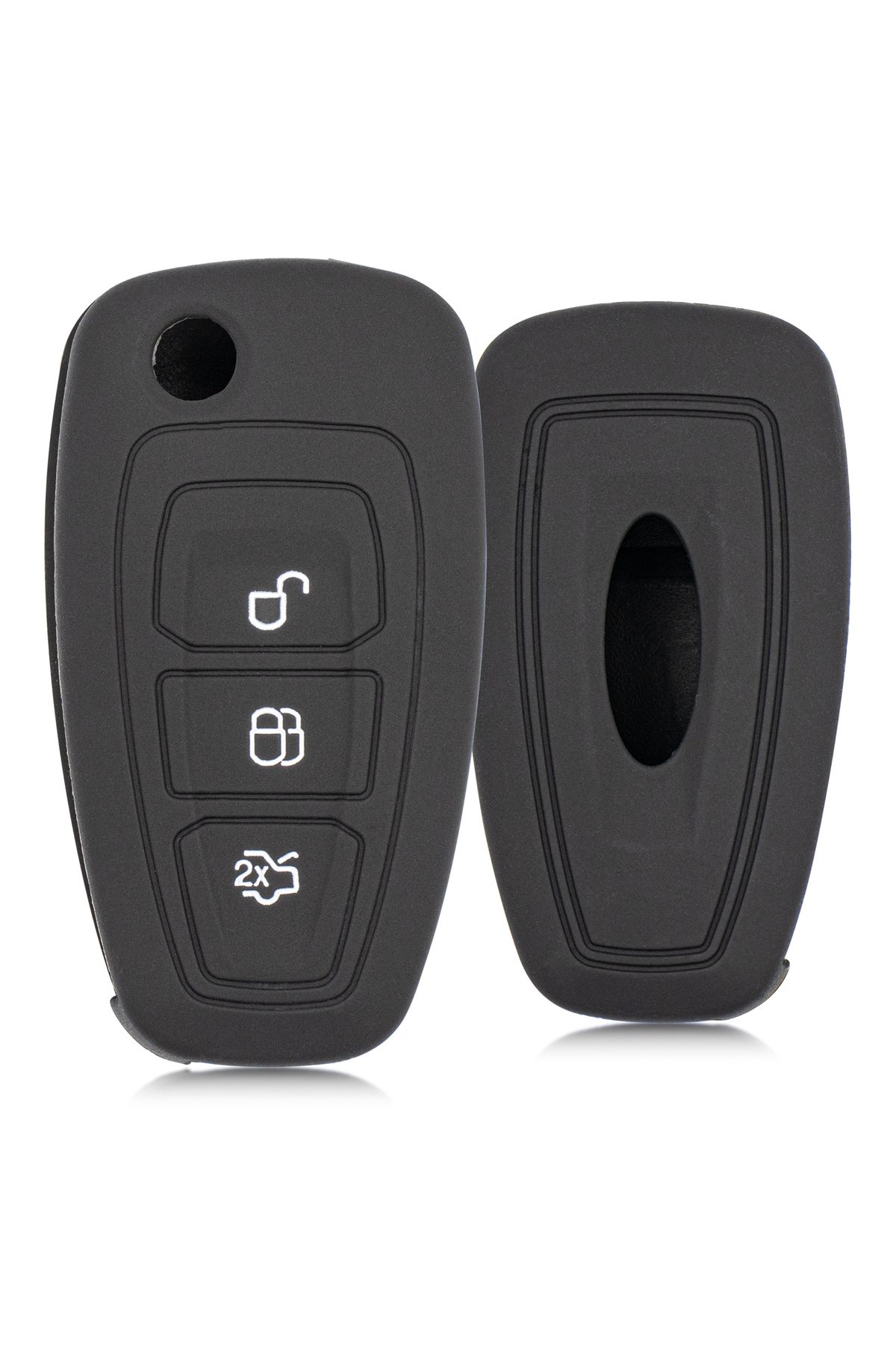 Rem Anahtar Oto Elektronik Anahtar Focus Mondeo 3 Buton Sustalı Silikon Anahtar Kılıfı - Siyah