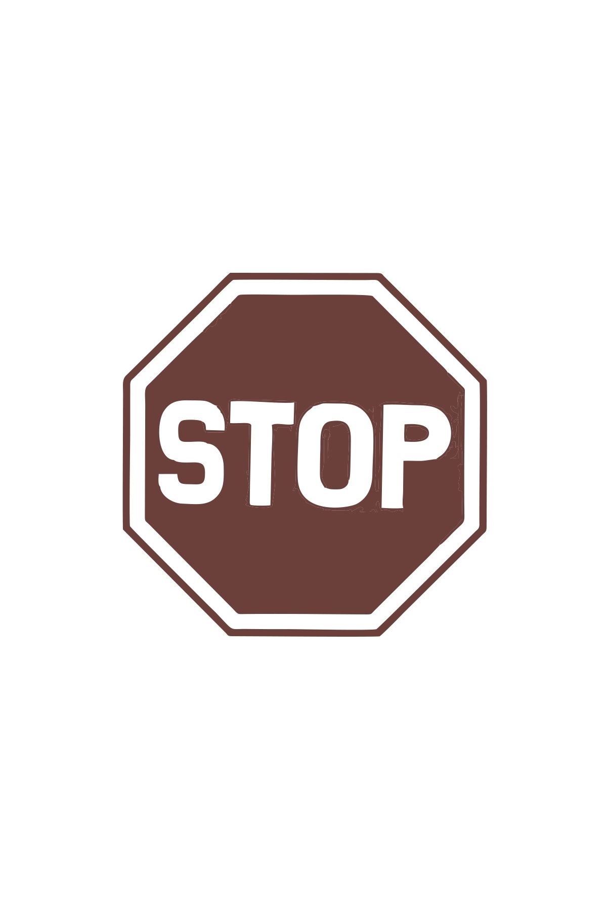 Reysa Tasarım Stop Stikcer 17x17 Cm Kahverengi