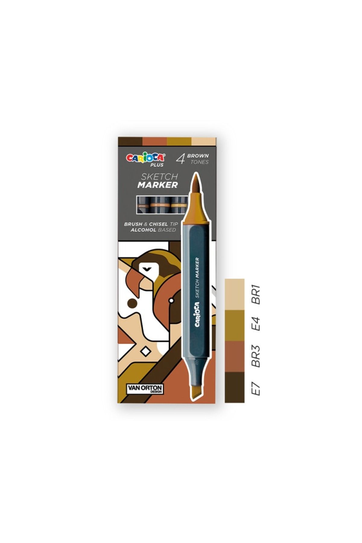 CARIOCA Sketch Marker Çift Taraflı 4'lü Çizim Kalemi Keçeli Kalem