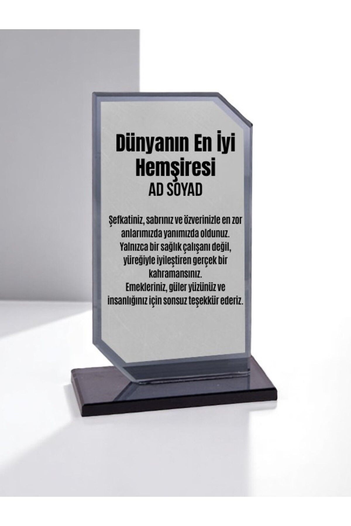 lili hediyelik Plaket Isme Özel Hemşireye Ödül Başarı Hediyesi