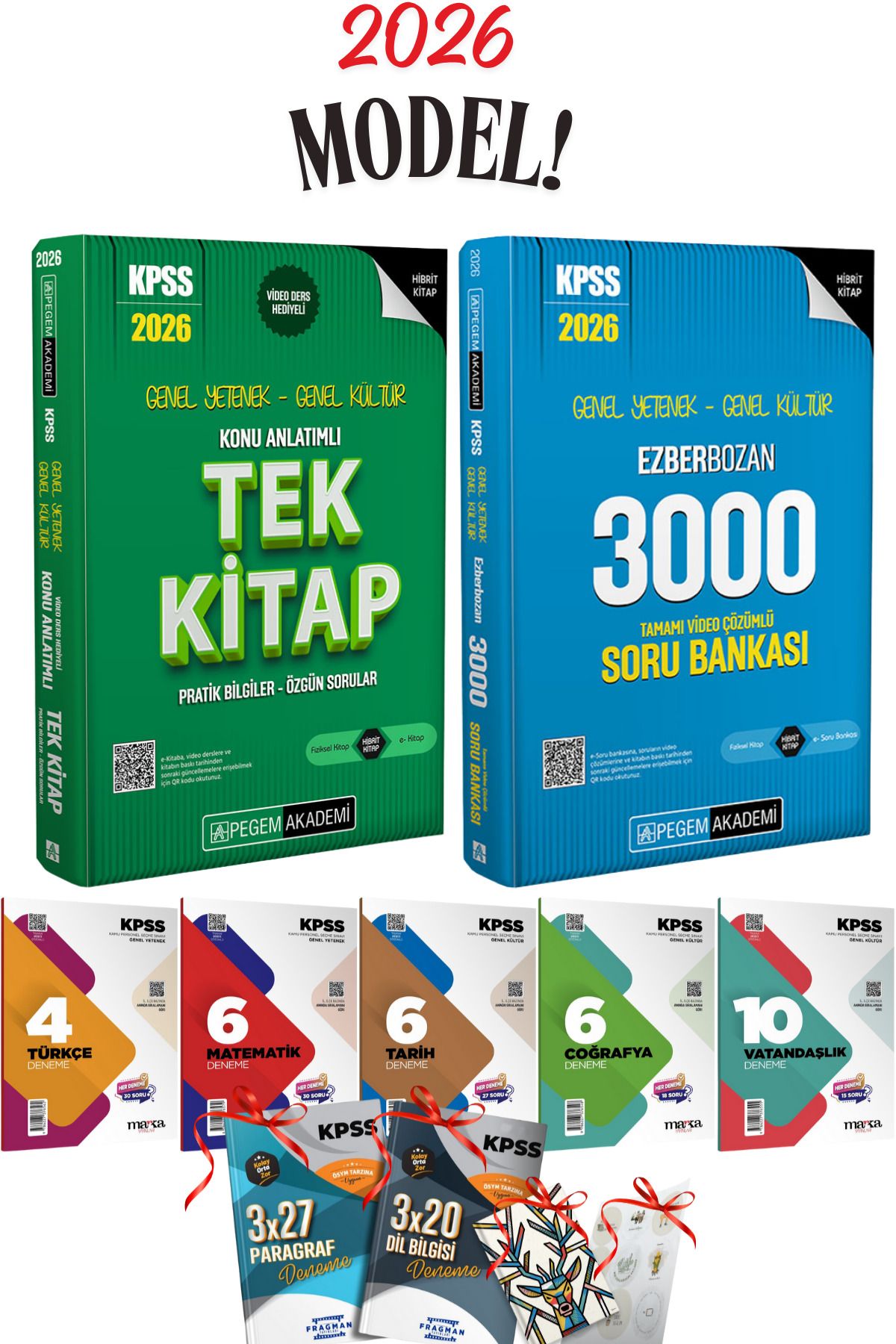 Pegem Akademi Yayıncılık 2026 KPSS GYGK Pegem Konu Anlatımlı Tek Kitap ve Ezberbozan 3000 Soru Bankası + 5 Branş Denemesi Set