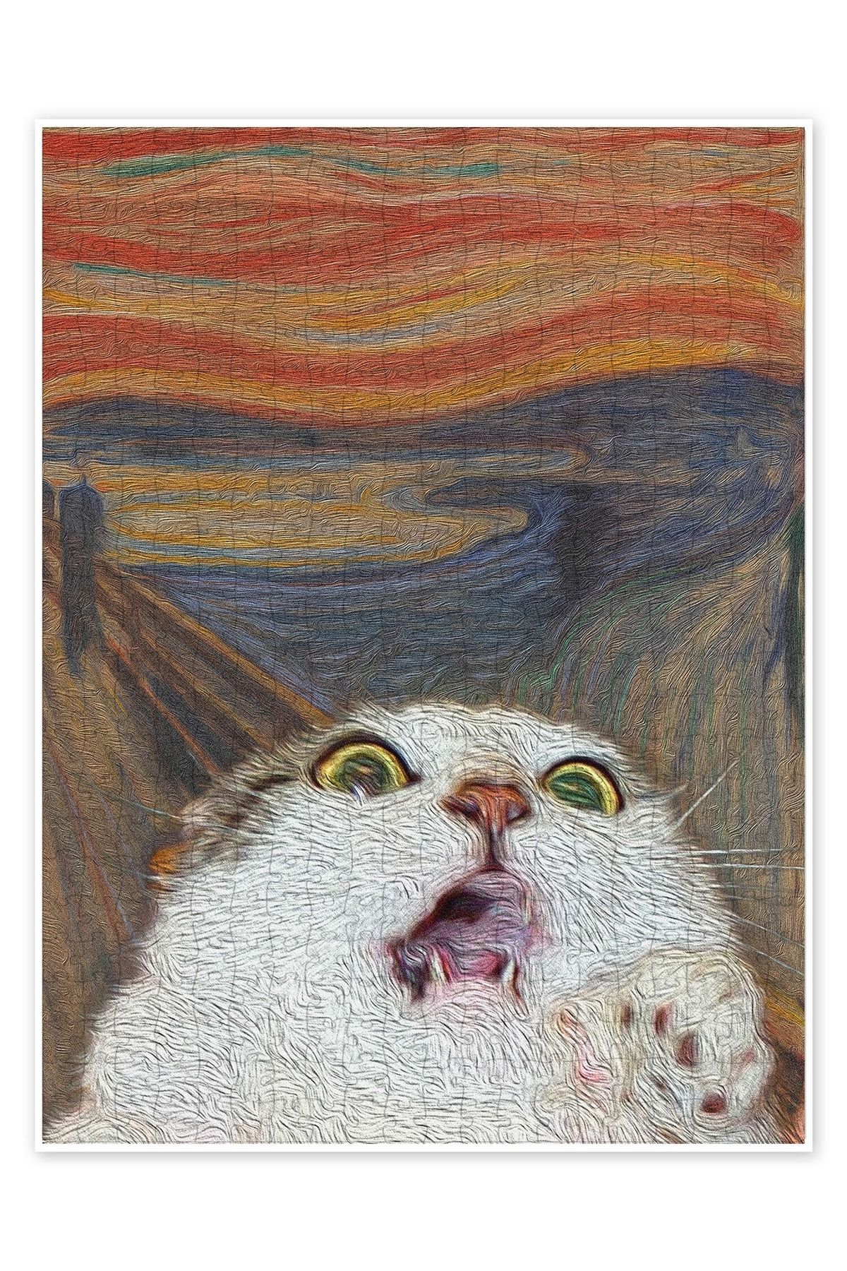 Jeronkarji Çığlık - Kedi II 500 Parça Puzzle Yapboz Kedi Köpek Temalı Doğa ve Orman Hayvanları