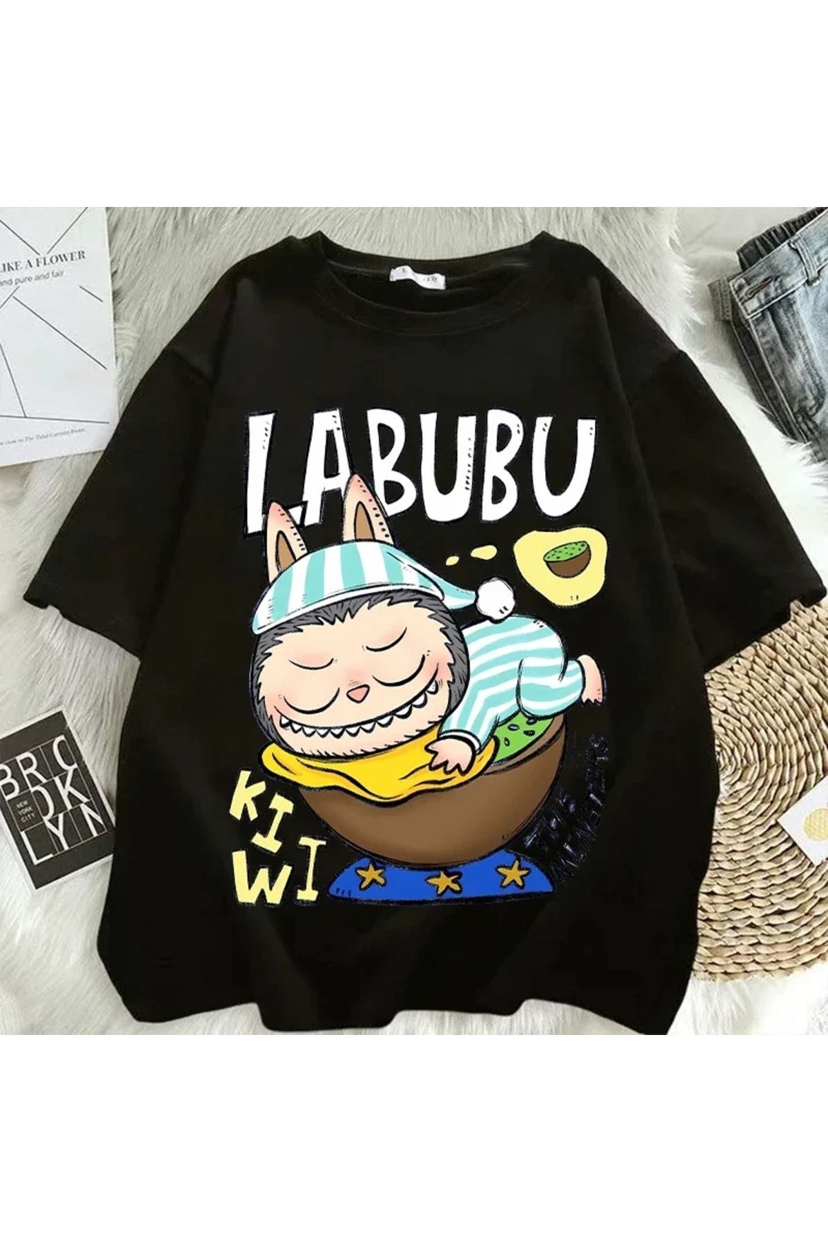JANSO GROUP -KADIN LABOBO 2025 BASKILI TSHIRT OVERSİZE PAMUKLU