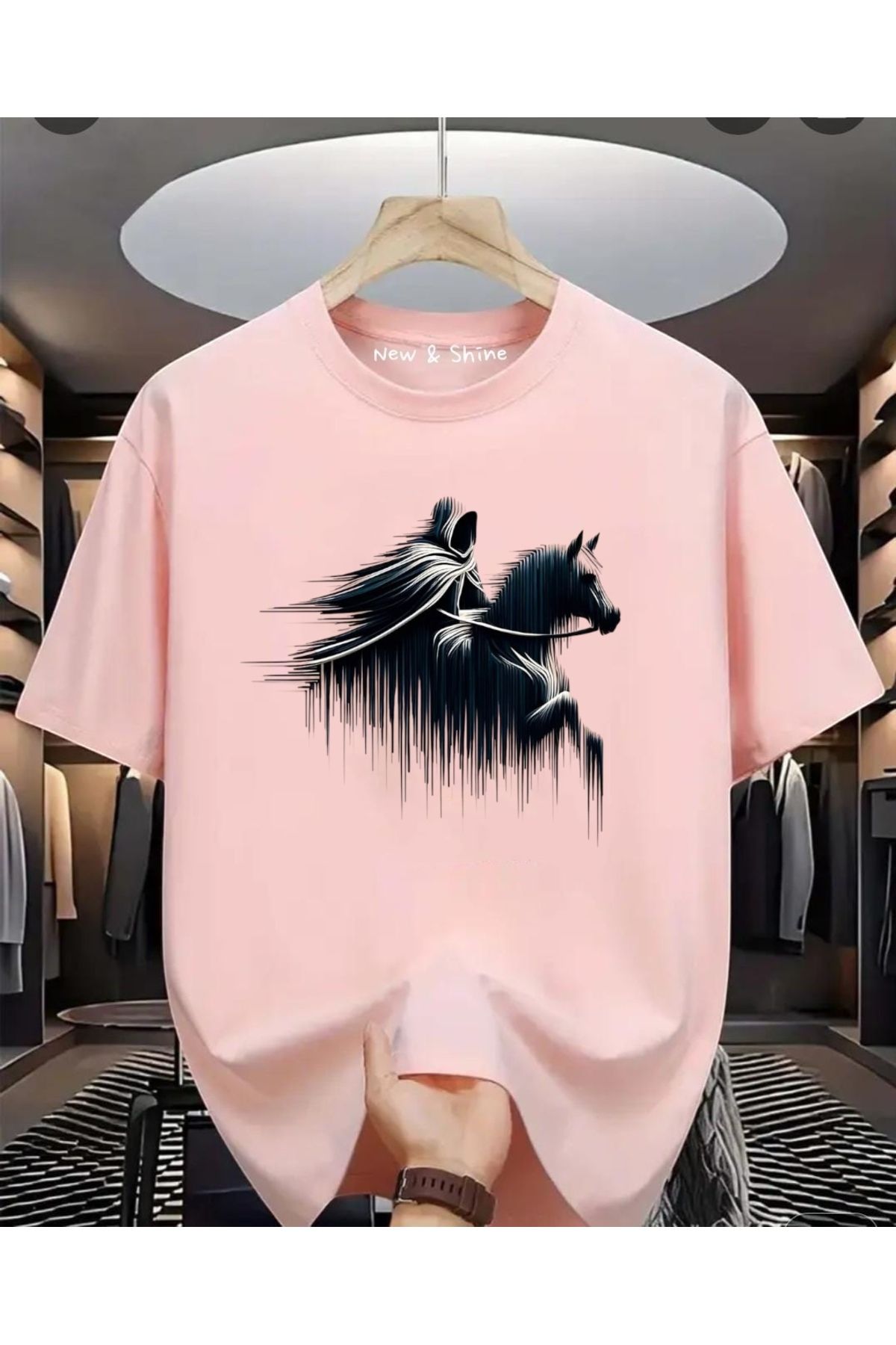 New Shine Şovalye Baskılı Oversize T-Shirt