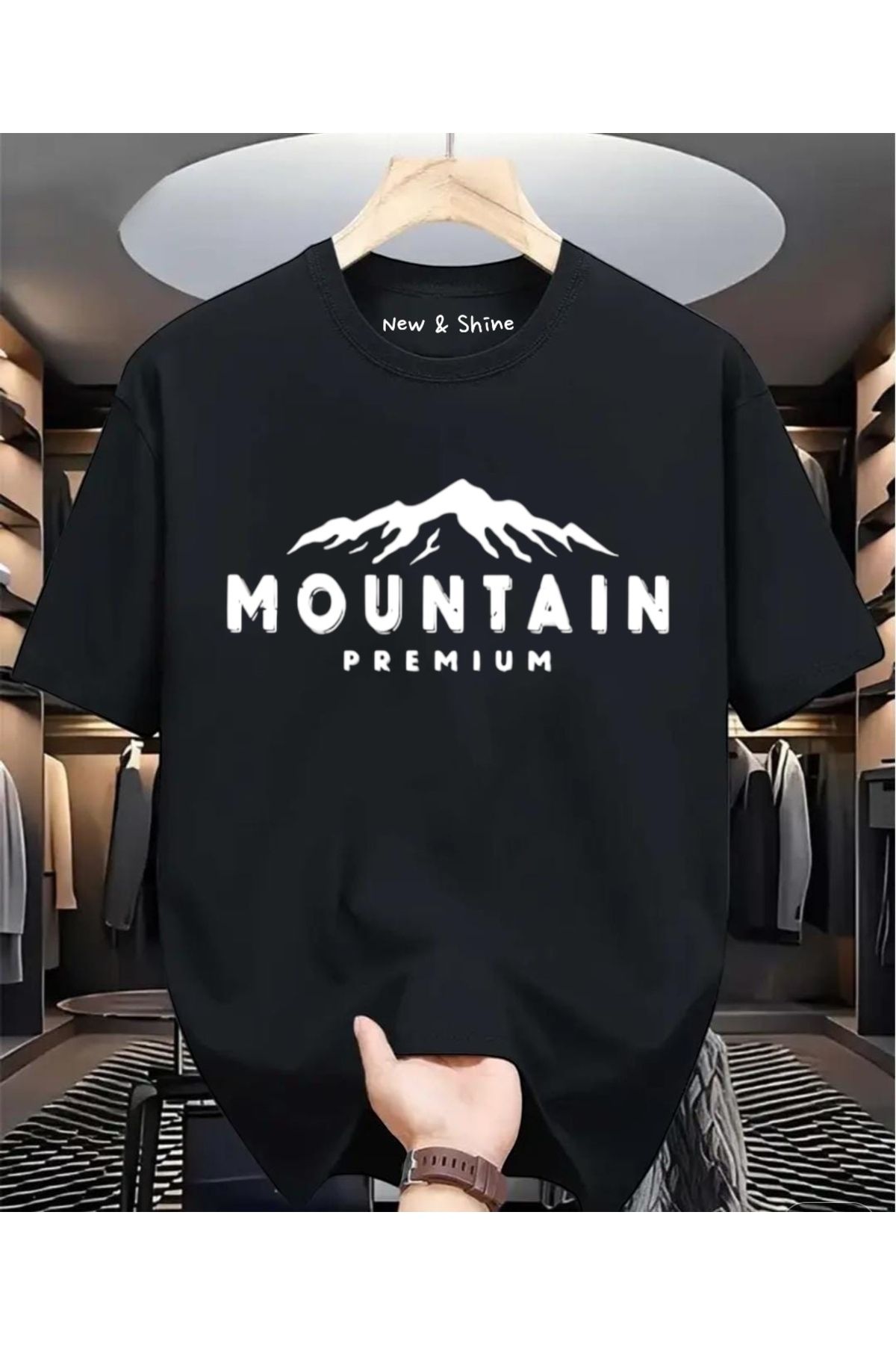 New Shine Mountain Baskılı Oversize T-Shirt