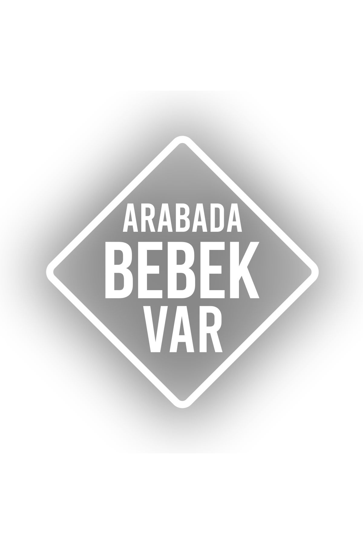 Reysa Tasarım arabada Bebek Var Sticker 17x17 Cm Beyaz